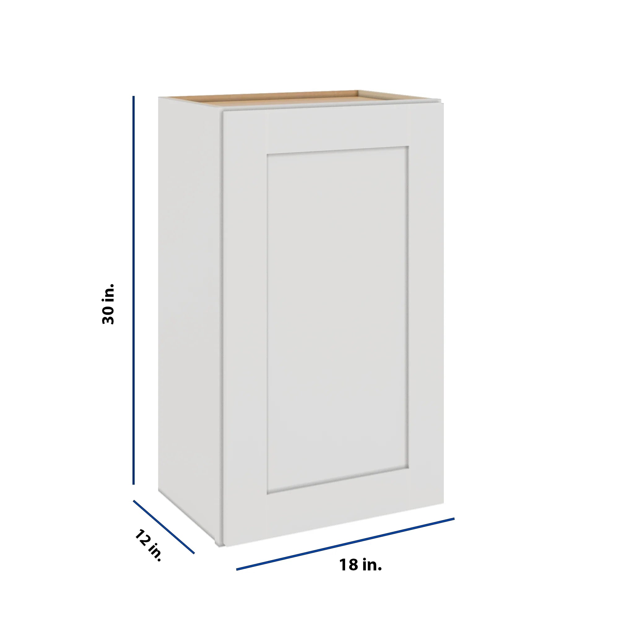 Modernform Cabinet White Shaker 18" W X 30" H X 12" D Single Door Wall Cabinet