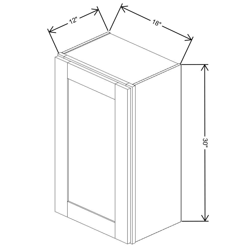 Fabuwood Allure Onyx Horizon Wall 18"W x 30"H Shaker Cabinet