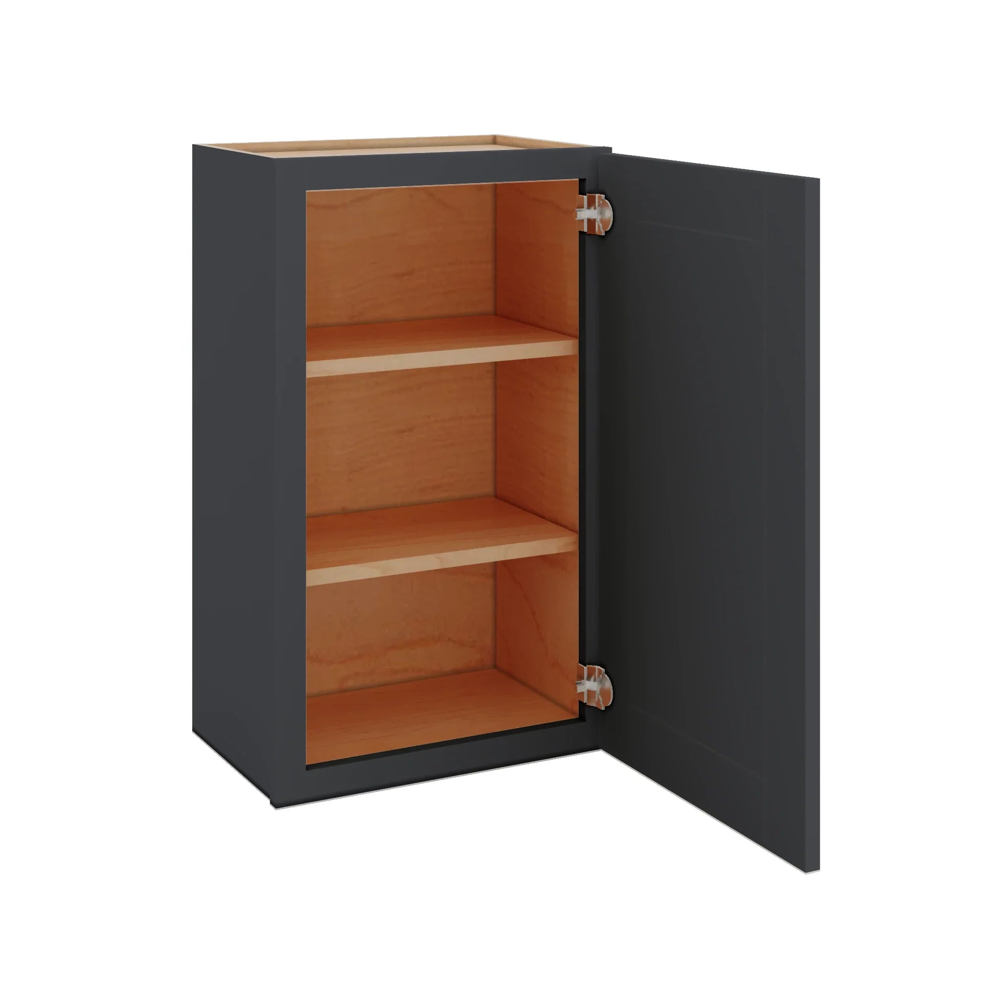 Modernform Cabinet Onyx Black Shaker 18" W X 30" H X 12" D Single Door Wall Cabinet