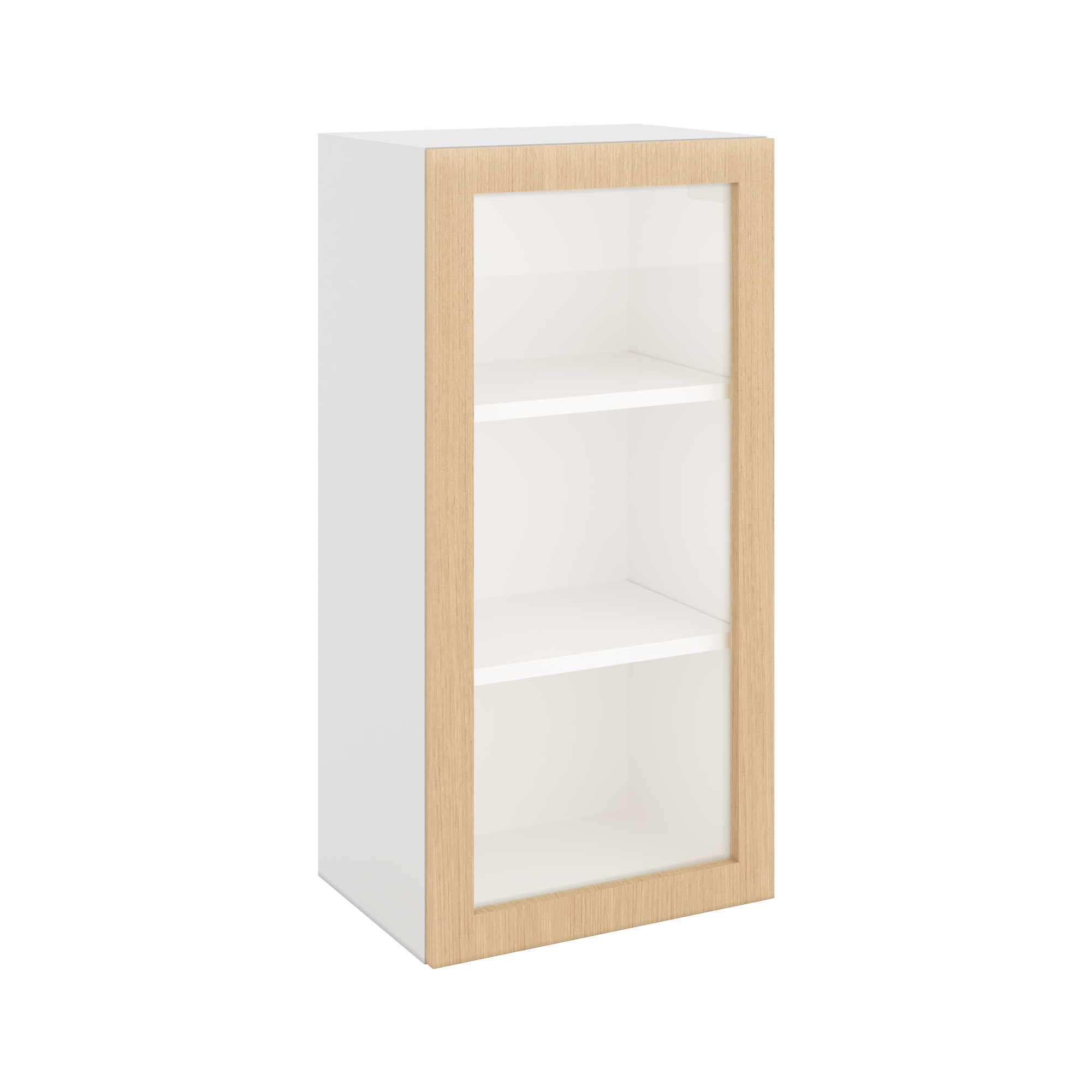Modernform Cabinet Natural Oak 18" W X 36" H X 12" D Single Glass Door Wall Cabinet