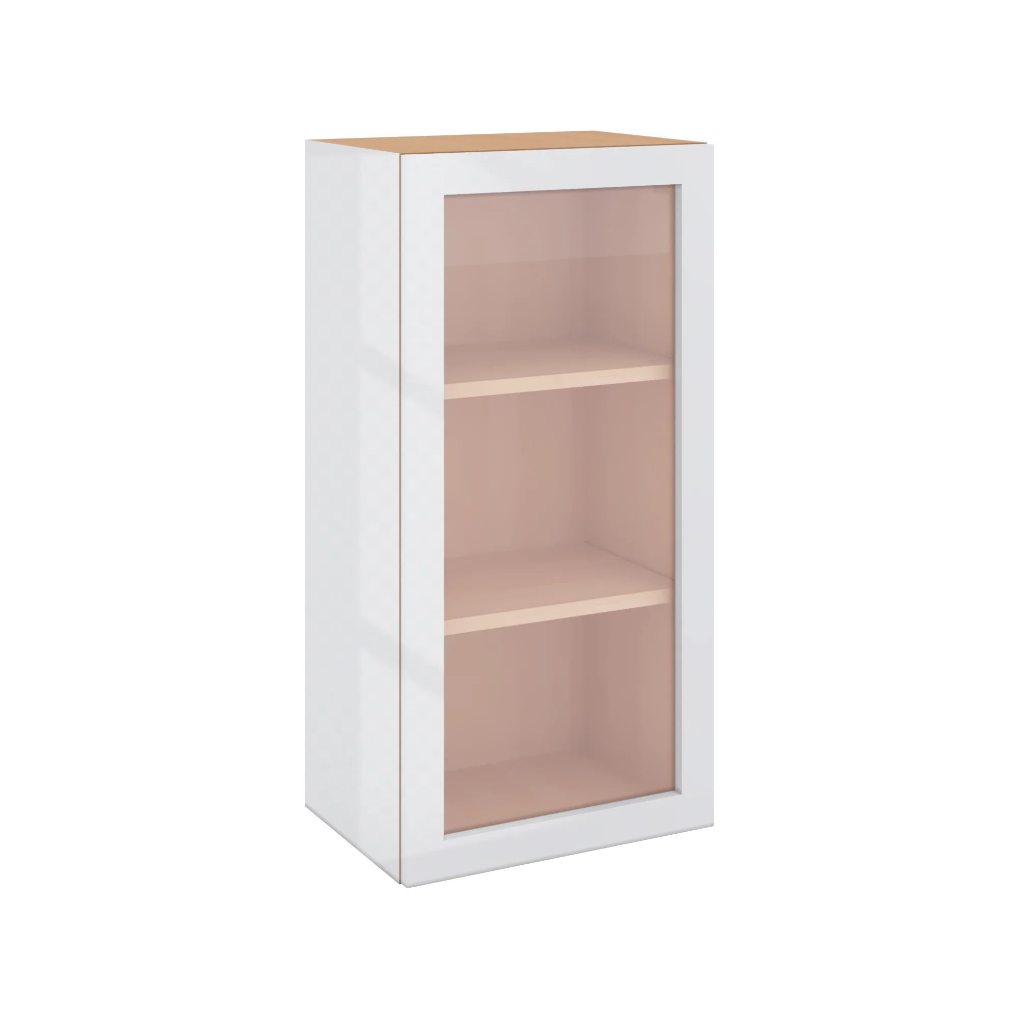 Modernform Cabinet Gloss White 18" W X 36" H X 12" D Single Glass Door Wall Cabinet