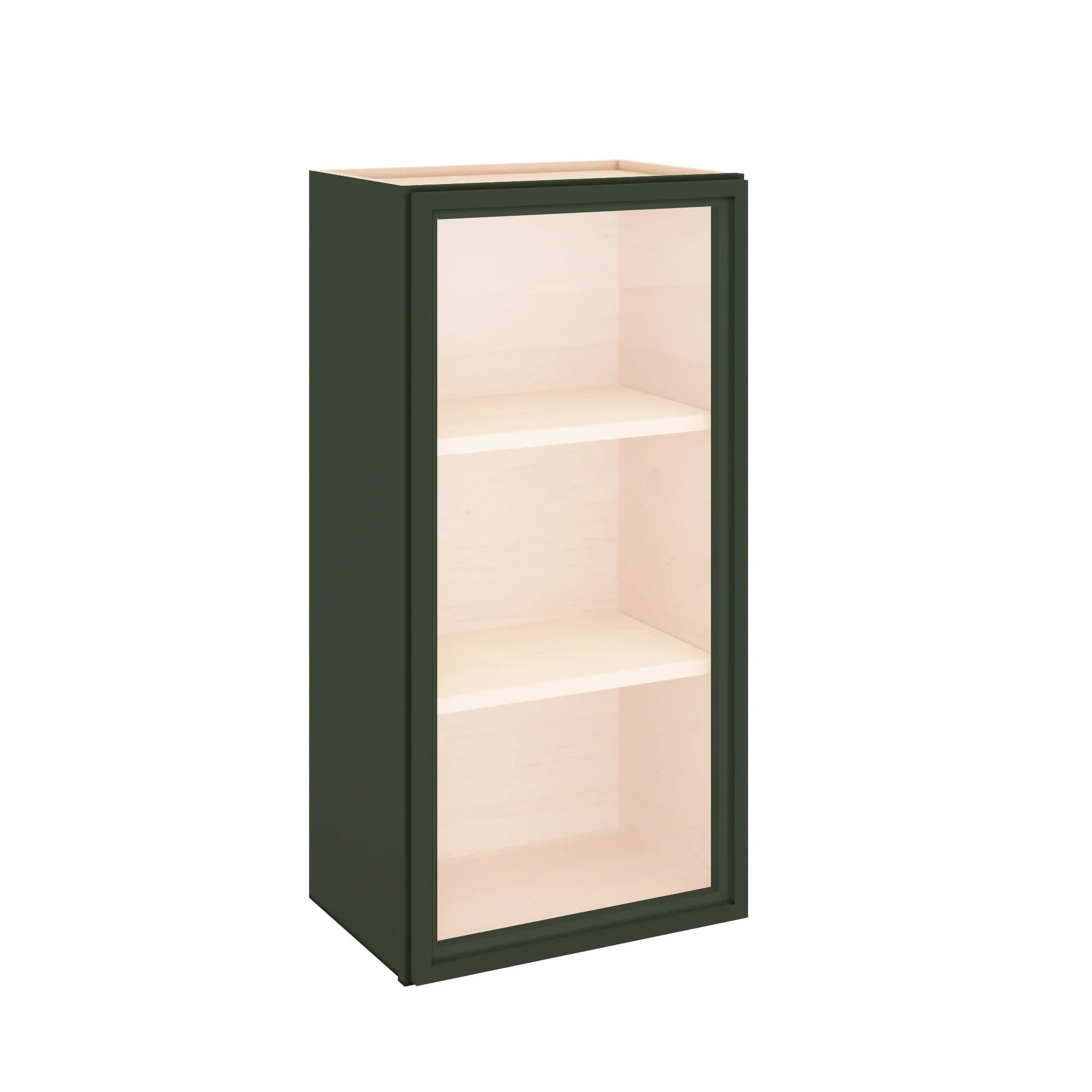 Modernform Cabinet Slim Sage Green 18" W X 36" H X 12" D Single Glass Door Wall Cabinet