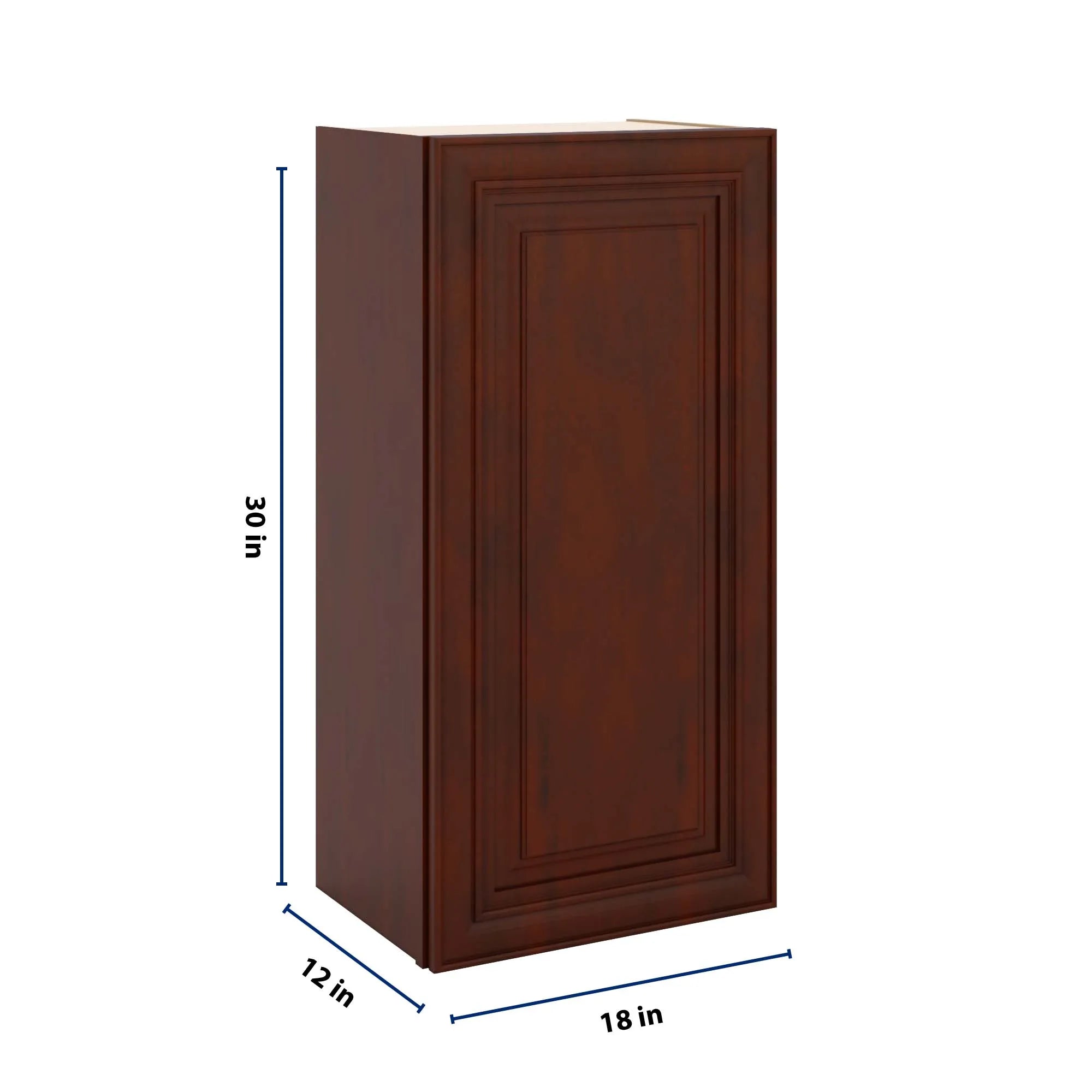 J&K Mahogany J5 Single Door Wall Cabinet - 18" W x 36" H