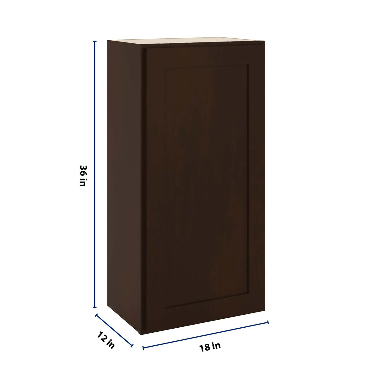 CNC Luxor 5-Piece Espresso 18" W X 36" H Single Door Wall Cabinet