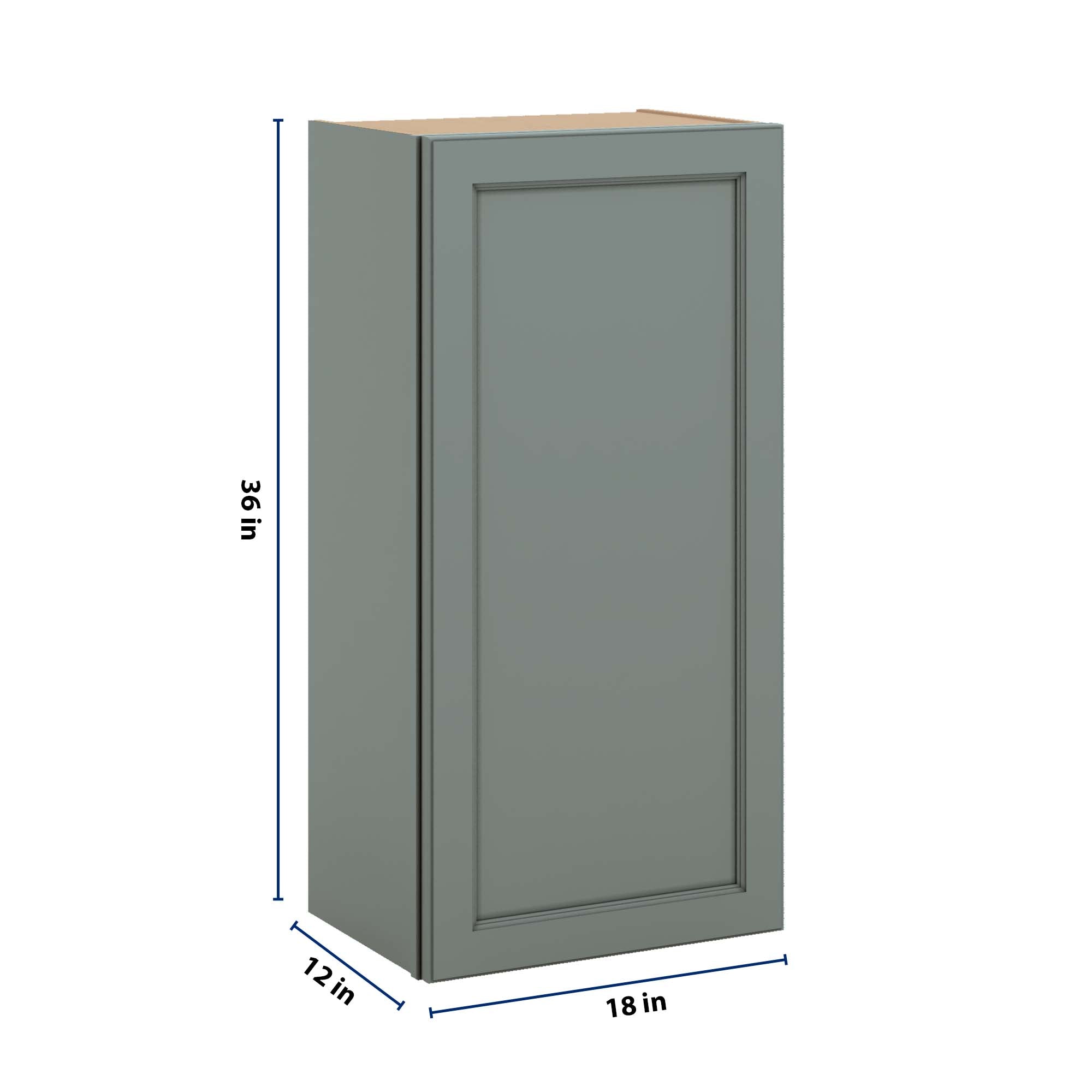 J&K Sage E3 Single Door Wall Cabinet - 18" W x 36" H