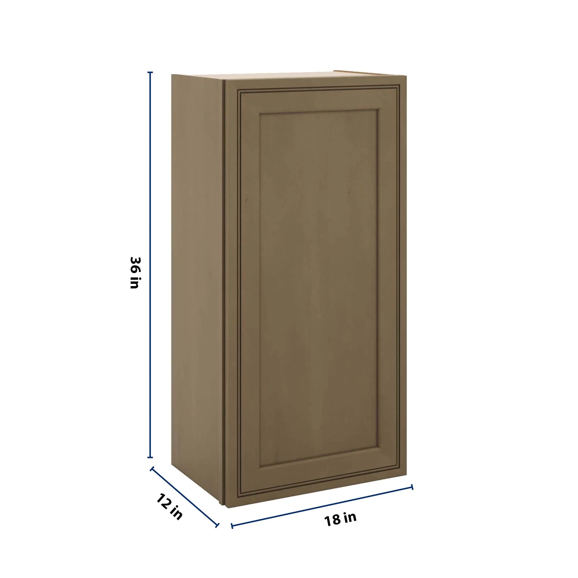 J&K Hazel H8 Single Door Wall Cabinet - 18" W x 36" H