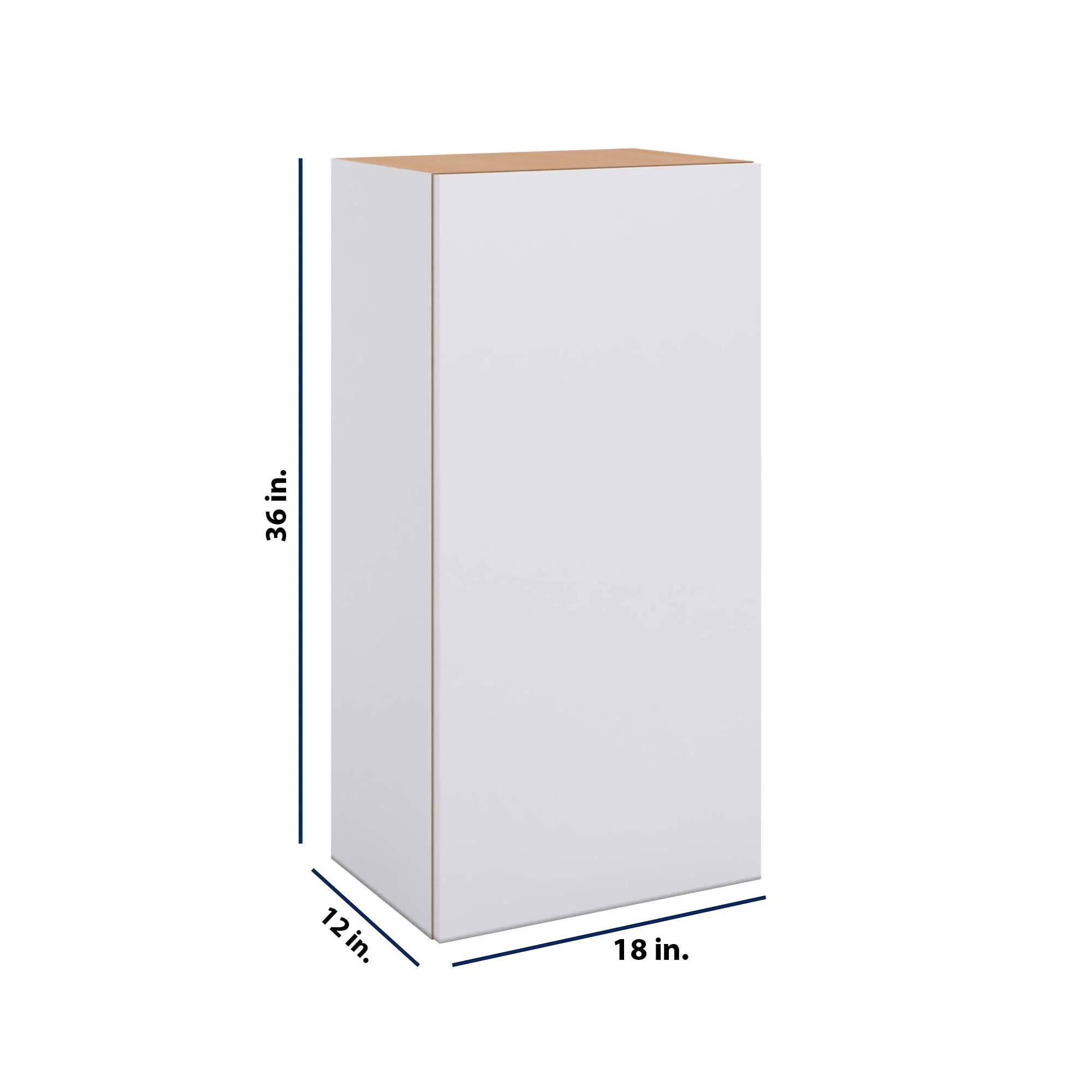 Modernform Cabinet Matte White 18" W X 36" H X 12" D Single Door Wall Cabinet