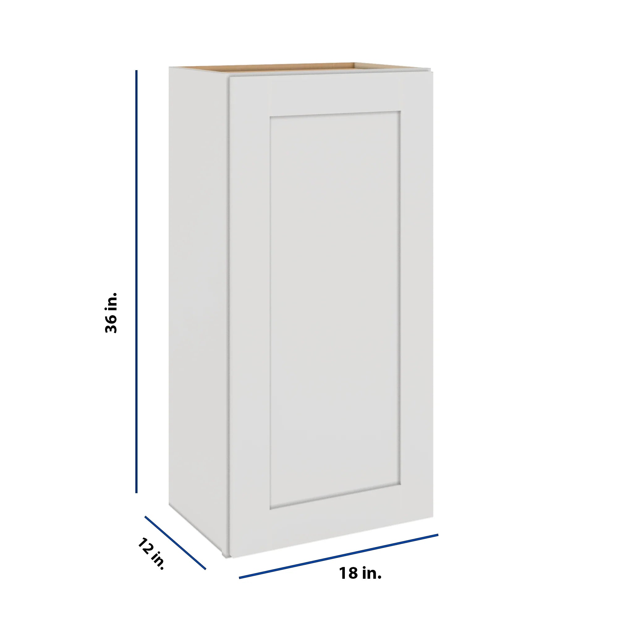Modernform Cabinet White Shaker 18" W X 36" H X 12" D Single Door Wall Cabinet