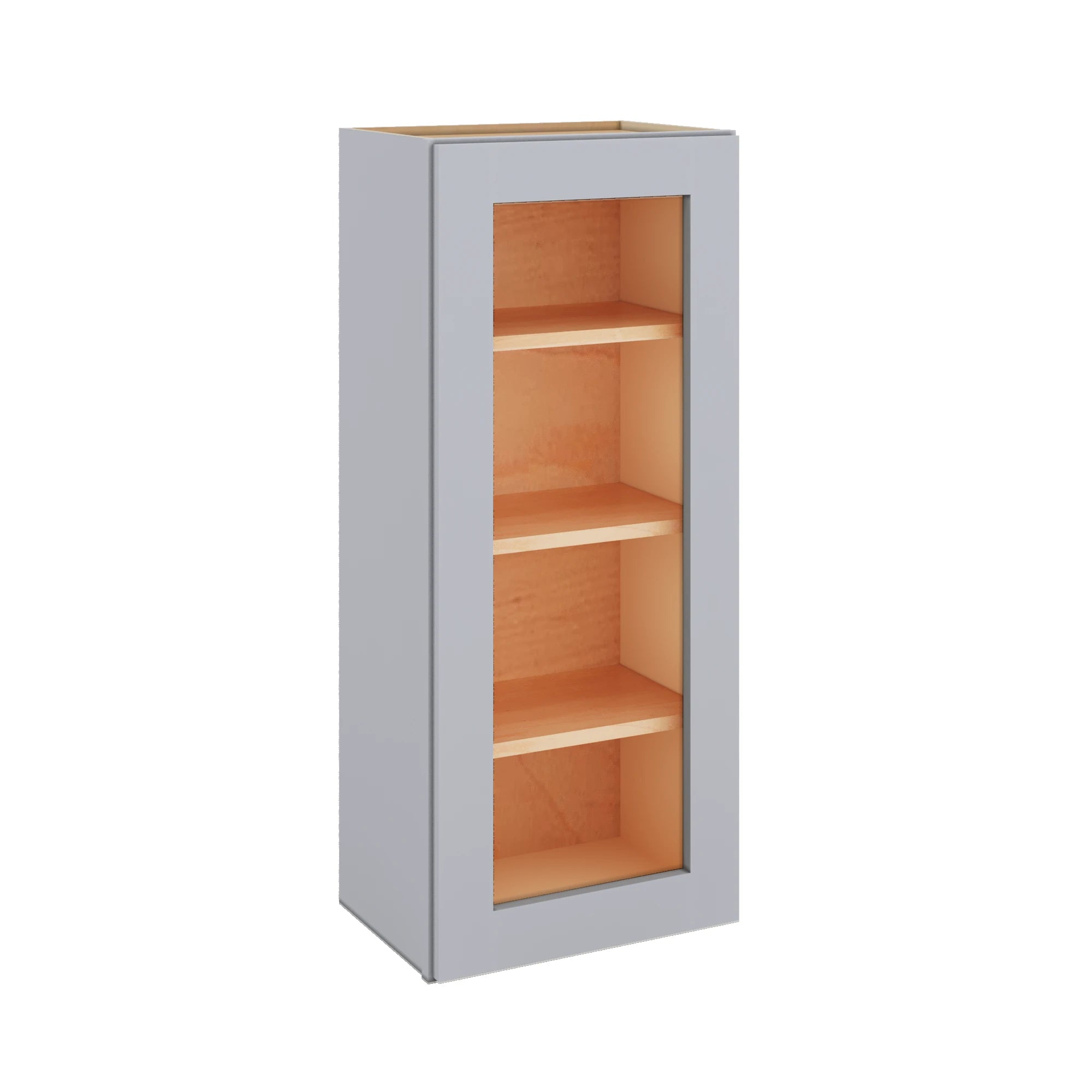 Modernform Cabinet Grey Shaker 18" W X 42" H X 12" D Single Glass Door Wall Cabinet