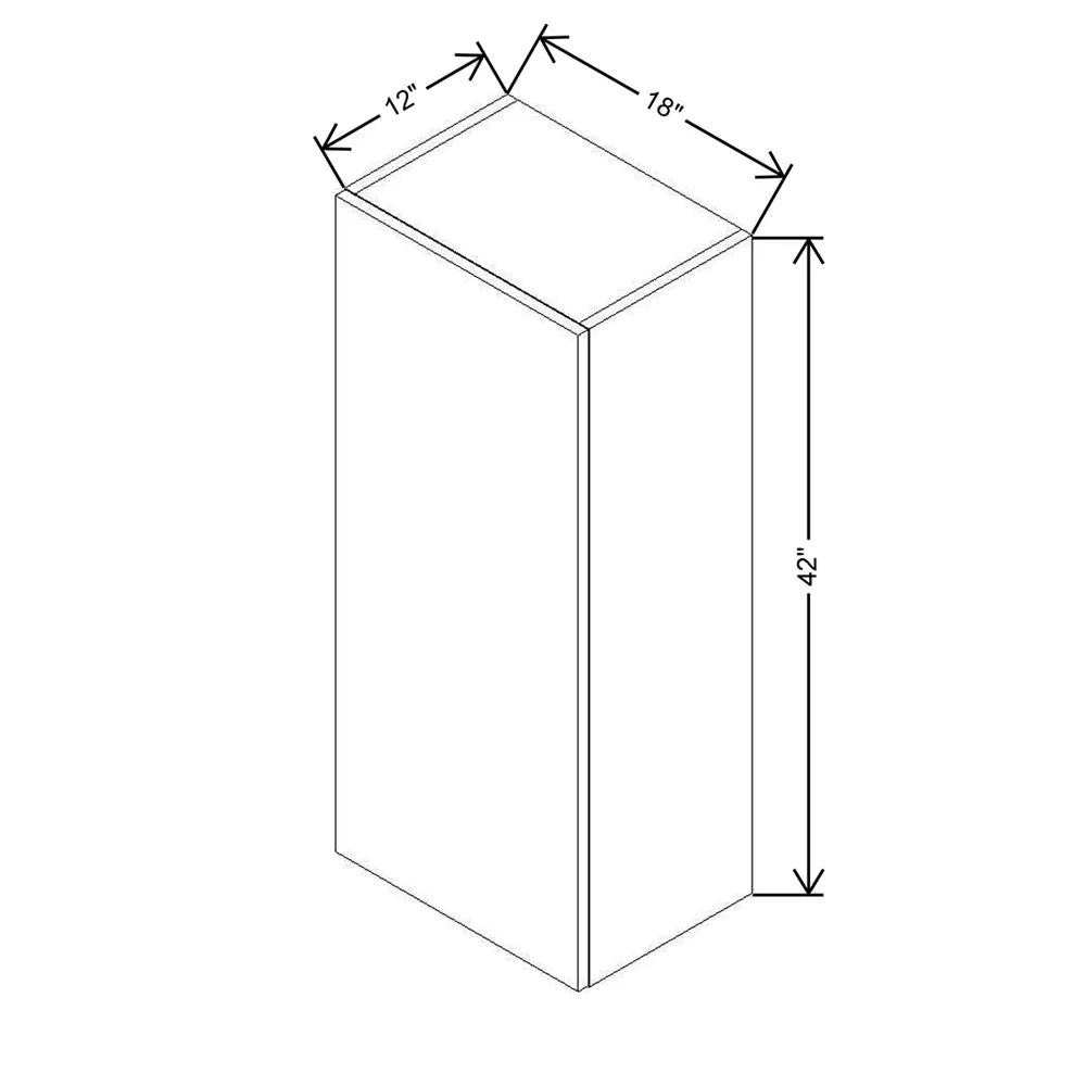 CNC Classic Milano Obsidian 18" W X 42" H Single Door Wall Cabinet