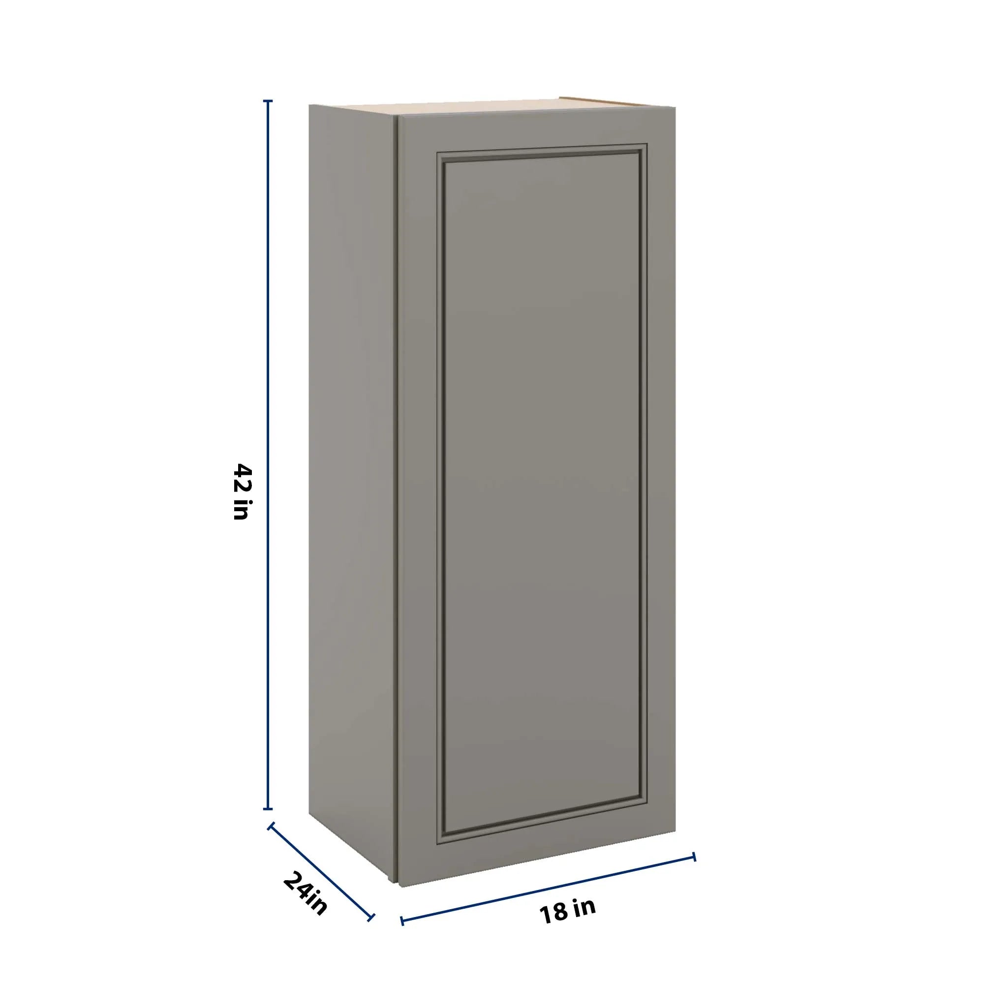 J&K Greige K3 Single Door Wall Cabinet - 18" W x 42" H