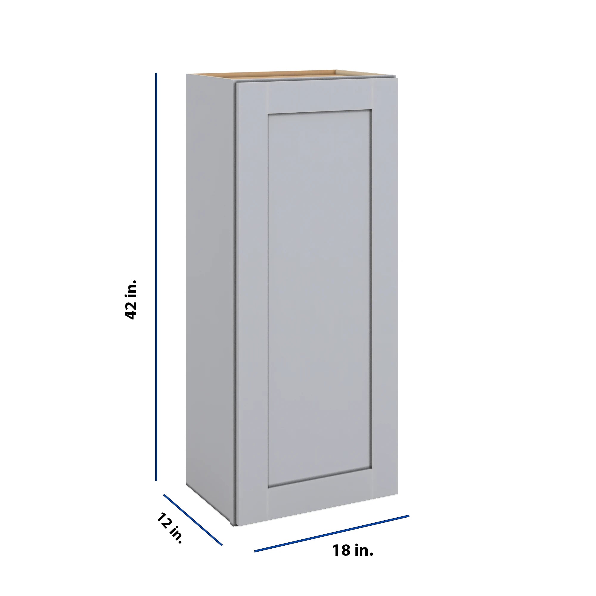 Modernform Cabinet Grey Shaker 18" W X 42" H X 12" D Single Door Wall Cabinet