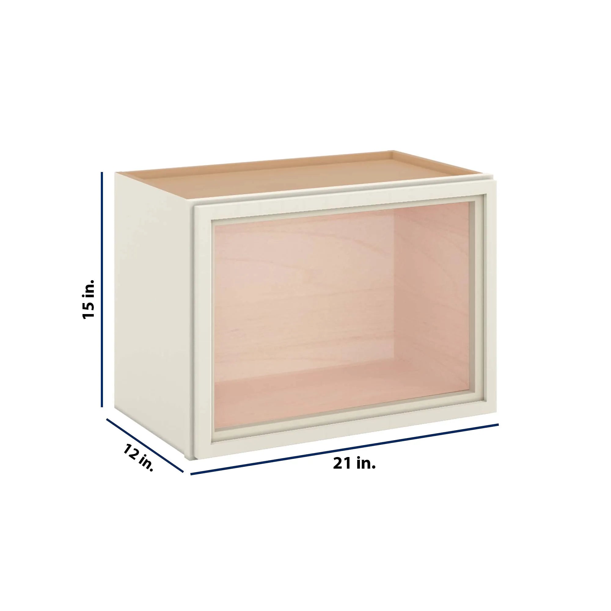 Modernform Cabinet Slim Dove White 21" W X 15" H X 12" D Single Glass Door Wall Cabinet