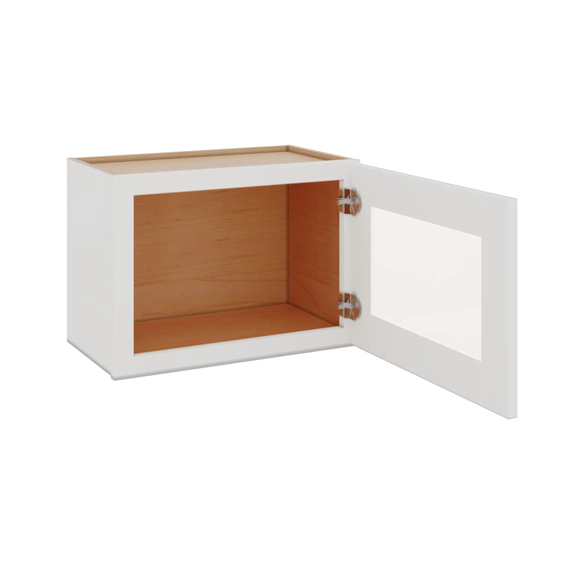 Modernform Cabinet White Shaker 21" W X 15" H X 12" D Single Glass Door Wall Cabinet