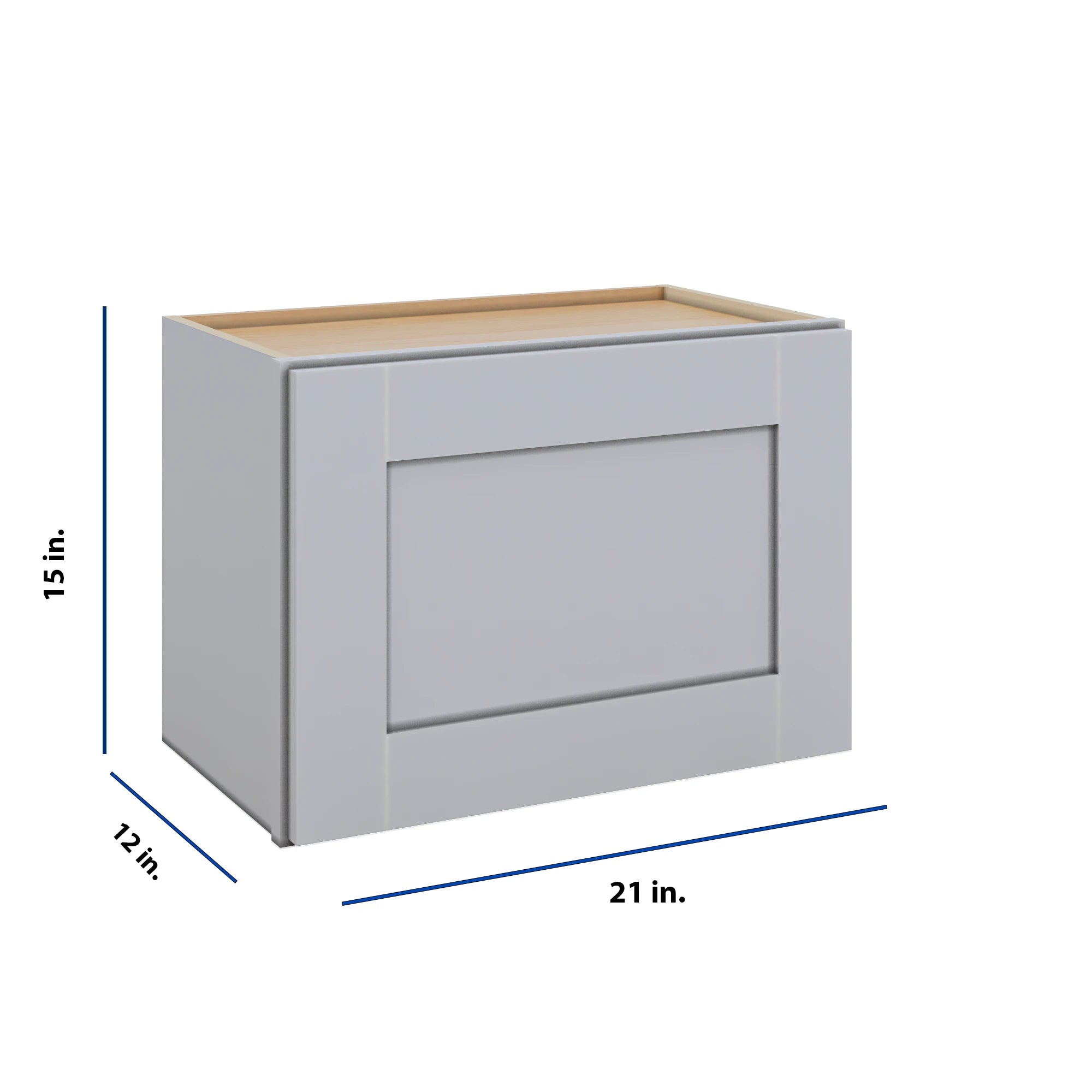 Modernform Cabinet Grey Shaker 21" W X 15" H X 12" D Single Door Wall Cabinet