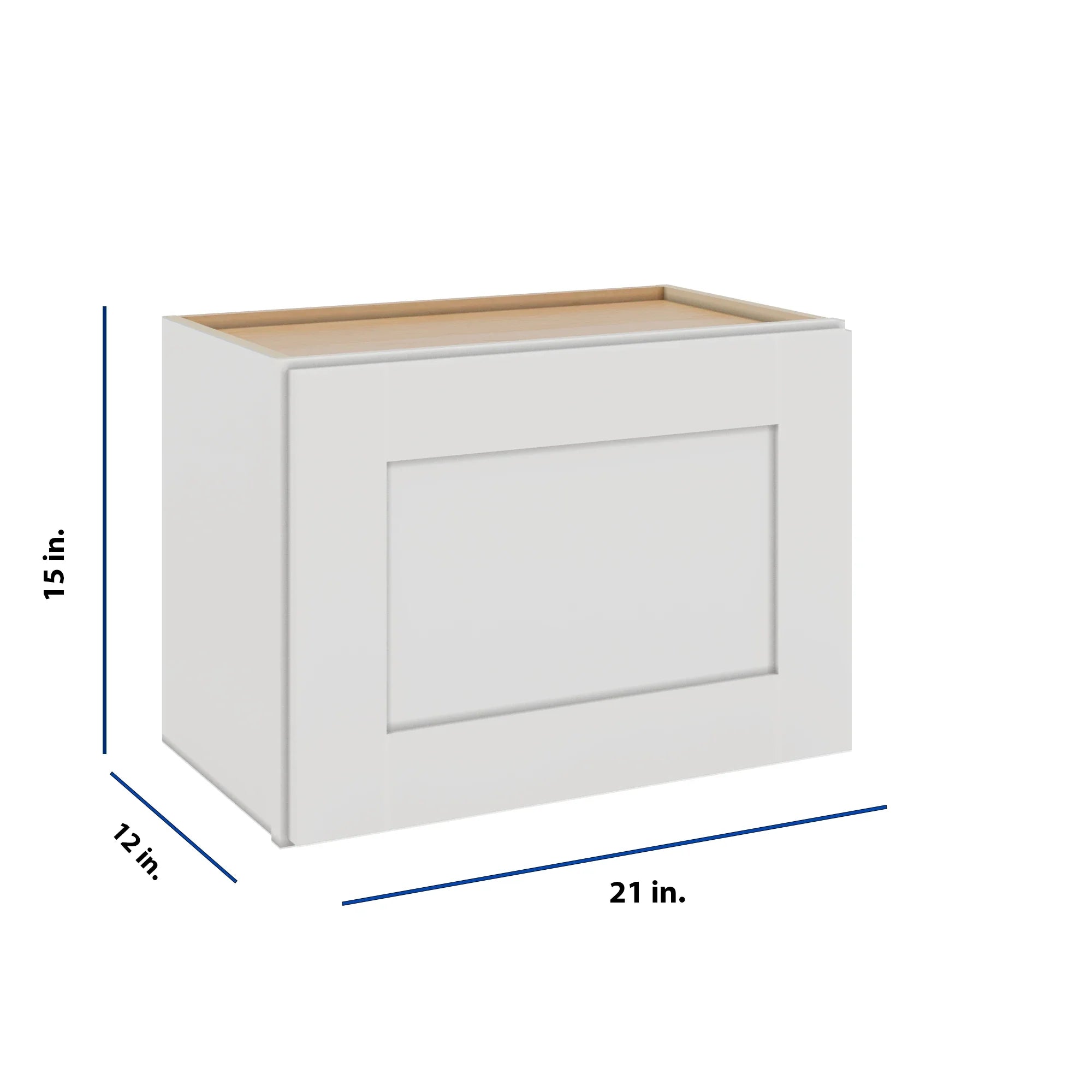 Modernform Cabinet White Shaker 21" W X 15" H X 12" D Single Door Wall Cabinet