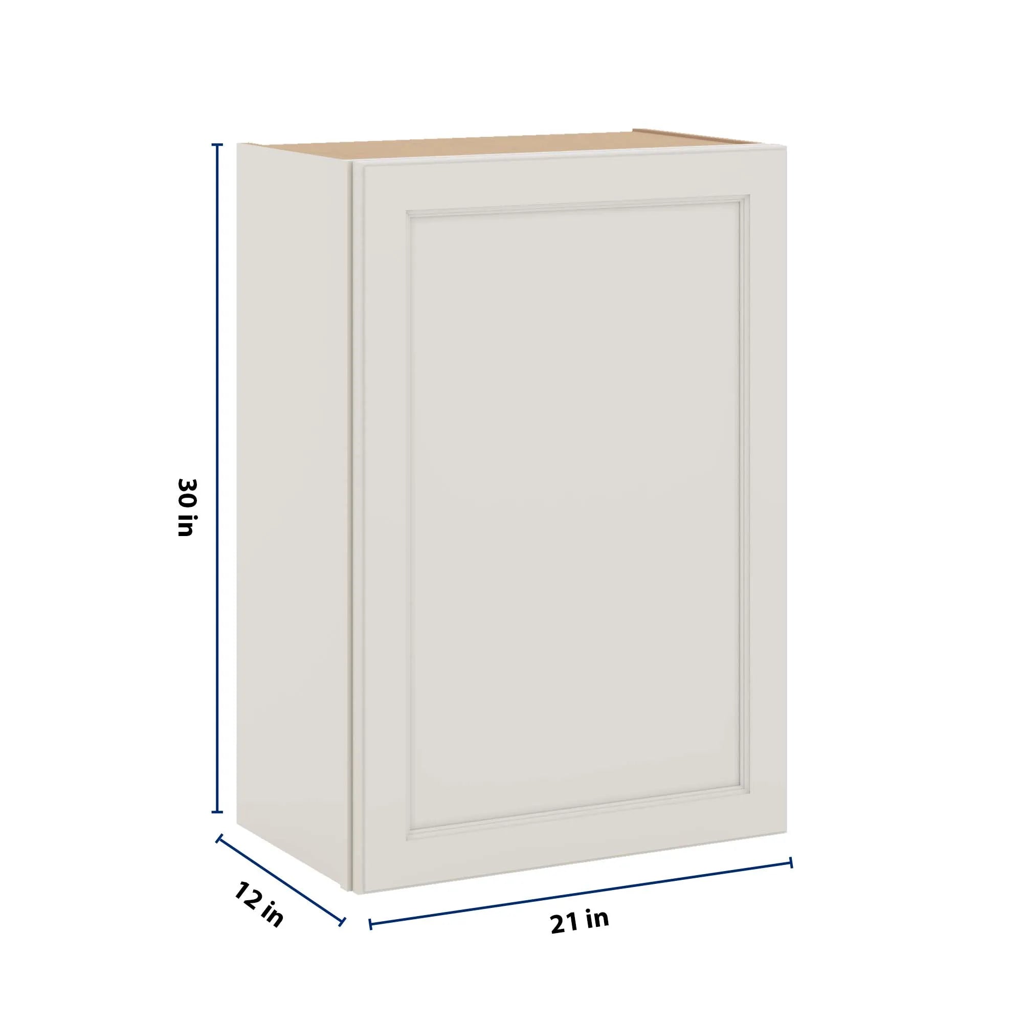 J&K Dove E1 Single Door Wall Cabinet - 21" W x 30" H