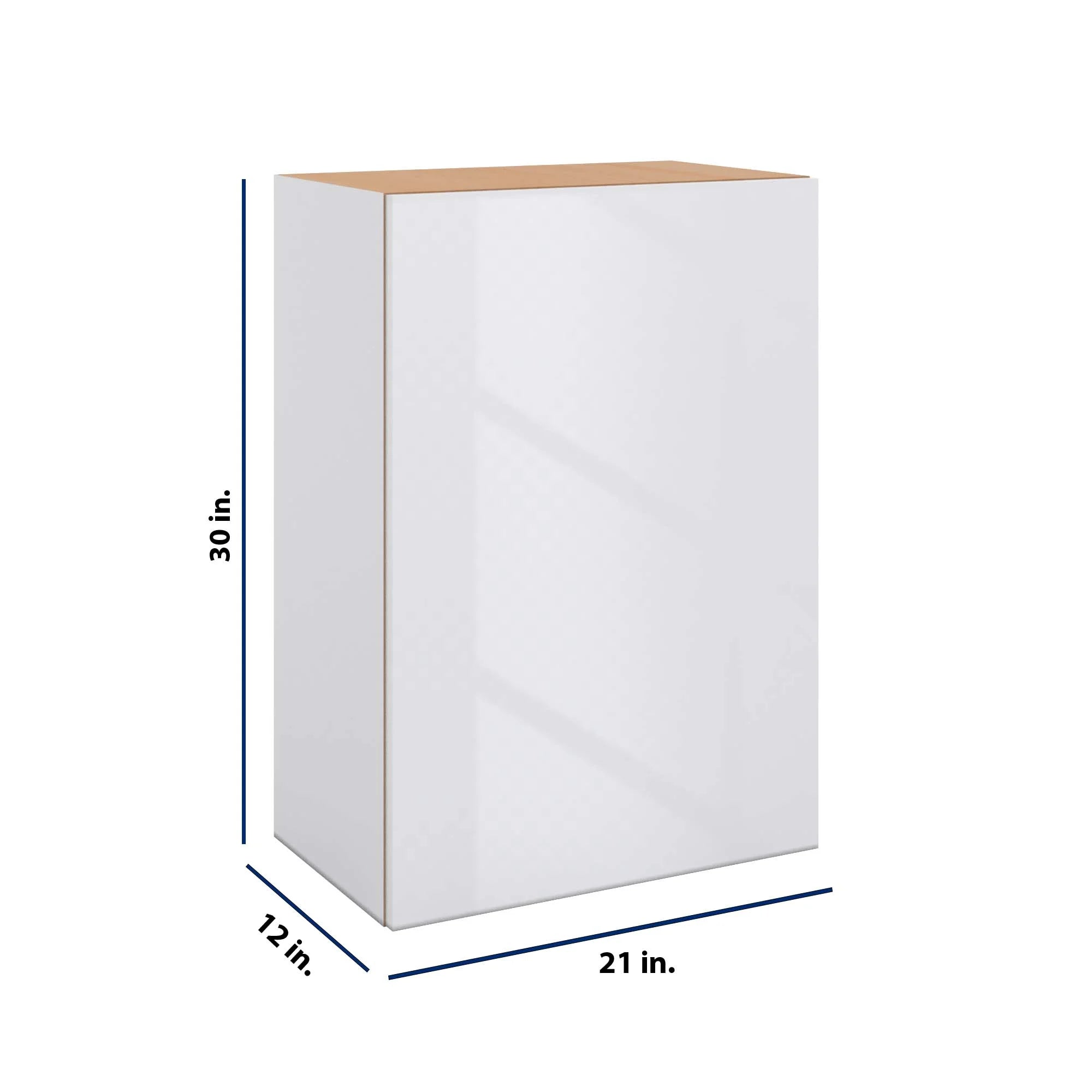 Modernform Cabinet Gloss White 21" W X 30" H X 12" D Single Door Wall Cabinet