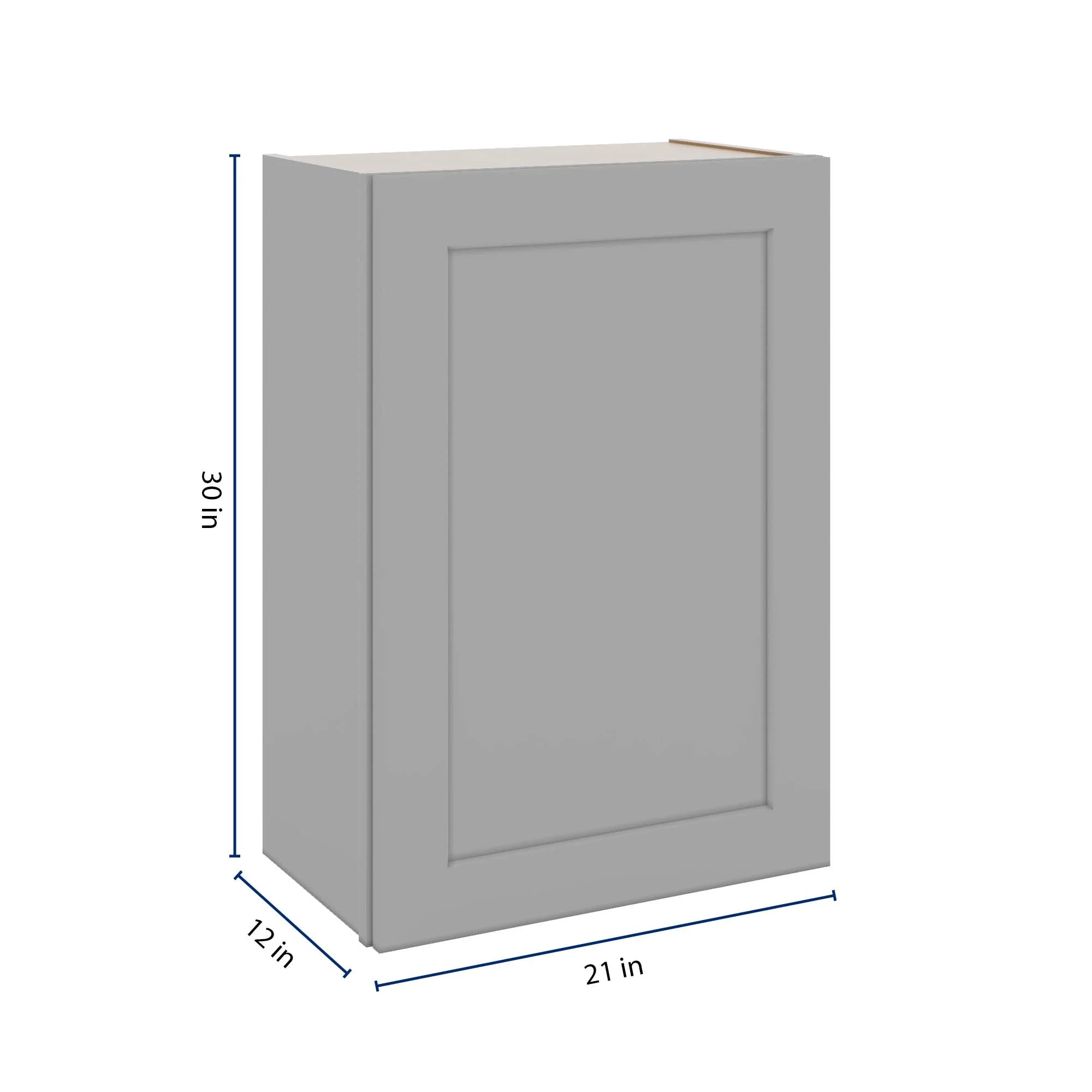 J&K Castle Grey S5 Single Door Wall Cabinet - 21" W x 30" H