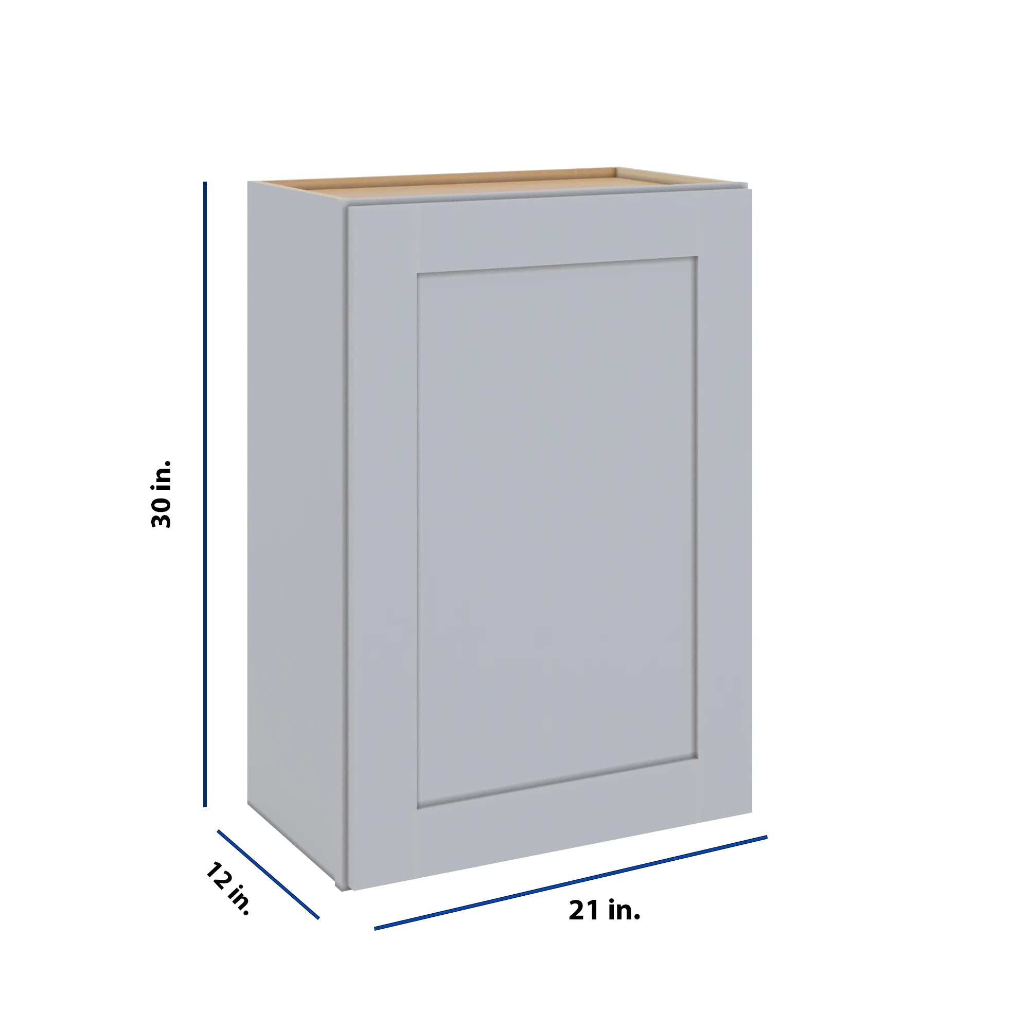 Modernform Cabinet Grey Shaker 21" W X 30" H X 12" D Single Door Wall Cabinet