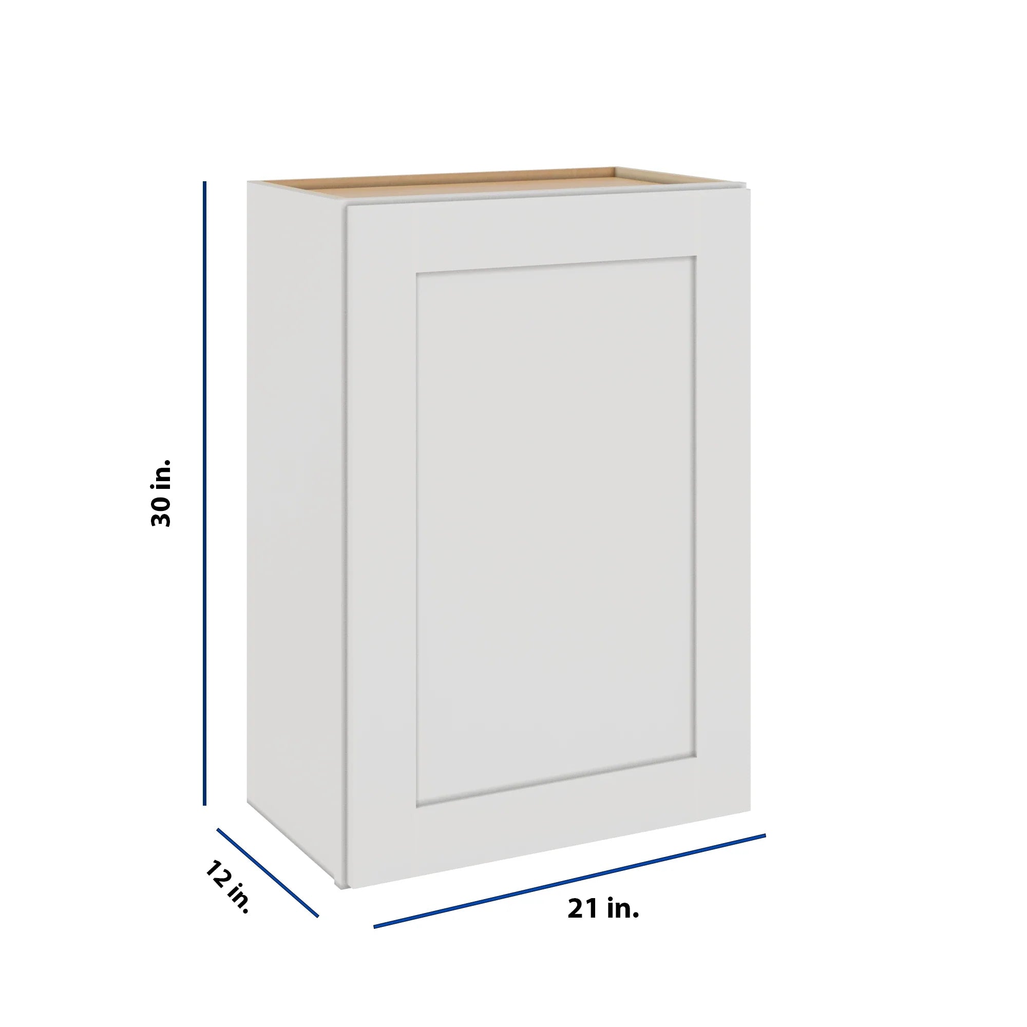 Modernform Cabinet White Shaker 21" W X 30" H X 12" D Single Door Wall Cabinet