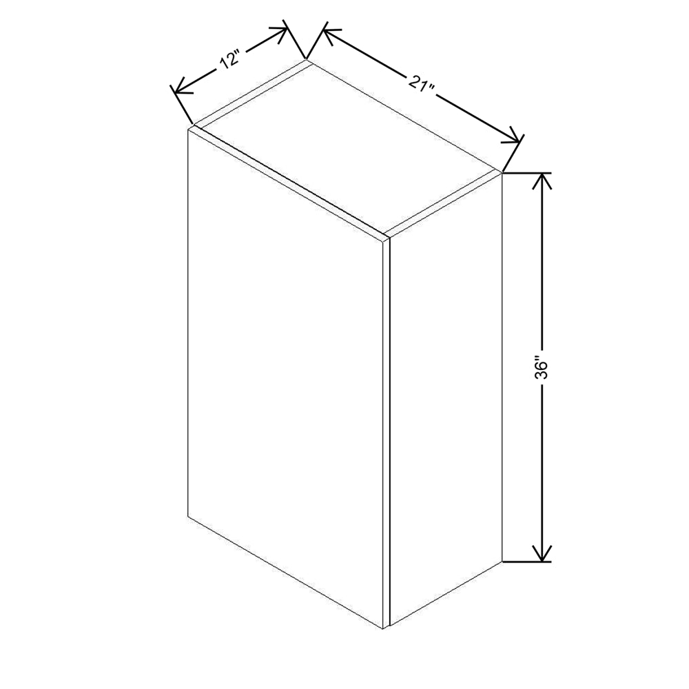 CNC Concord Elegant Stone 21" W X 36" H Single Door Wall Cabinet