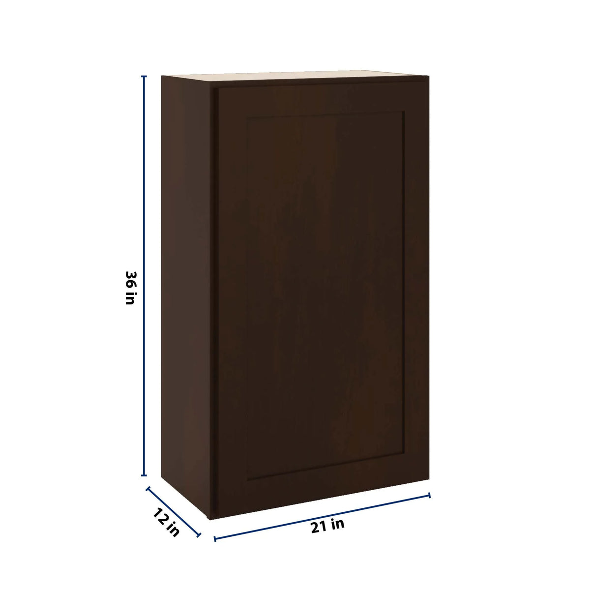 CNC Luxor 5-Piece Espresso 21" W X 36" H Single Door Wall Cabinet