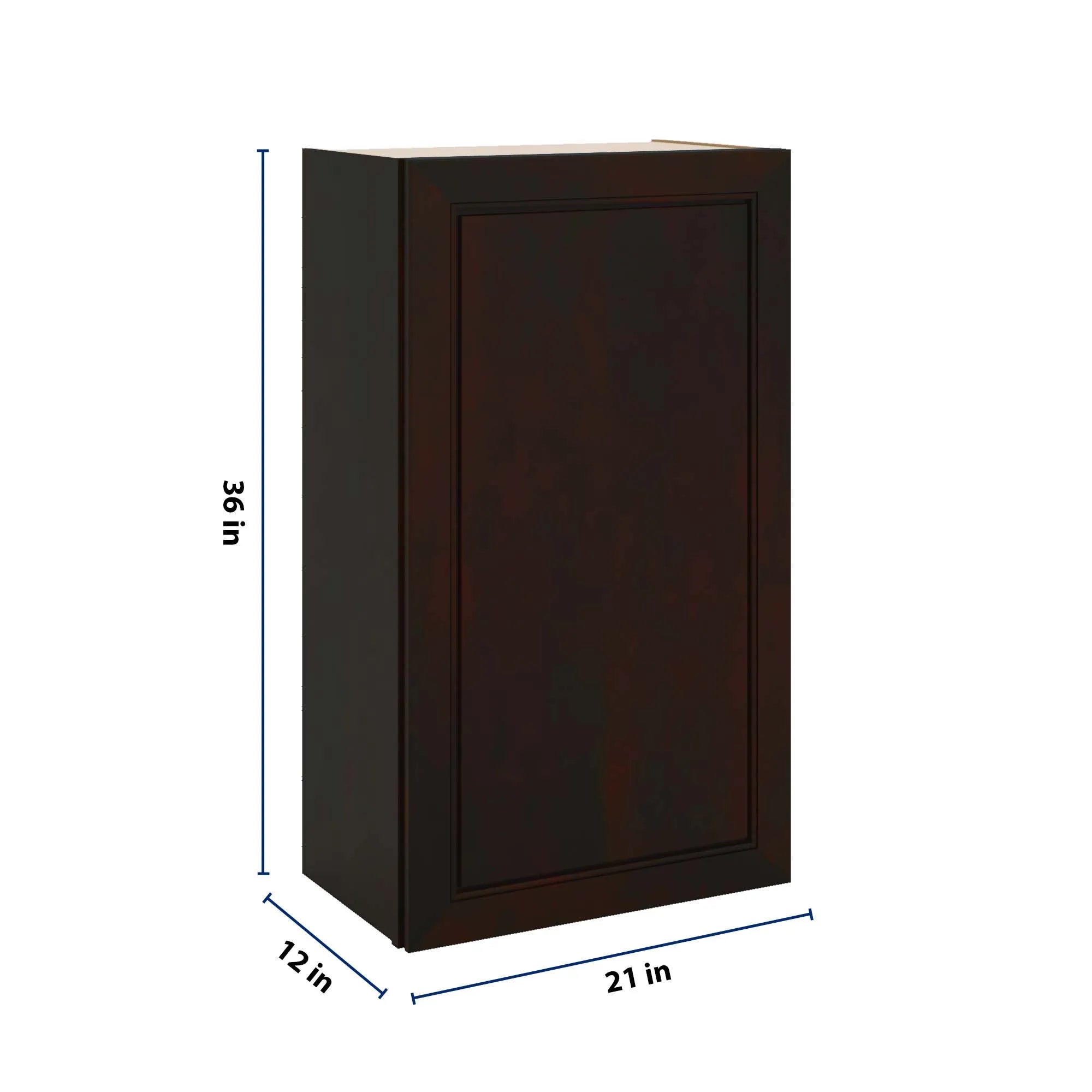 J&K Espresso K8 Single Door Wall Cabinet - 21" W x 36" H