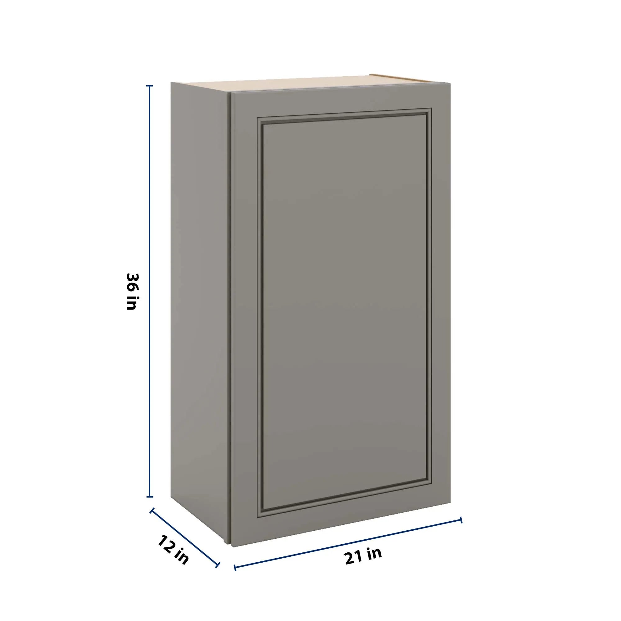 J&K Greige K3 Single Door Wall Cabinet - 21" W x 36" H