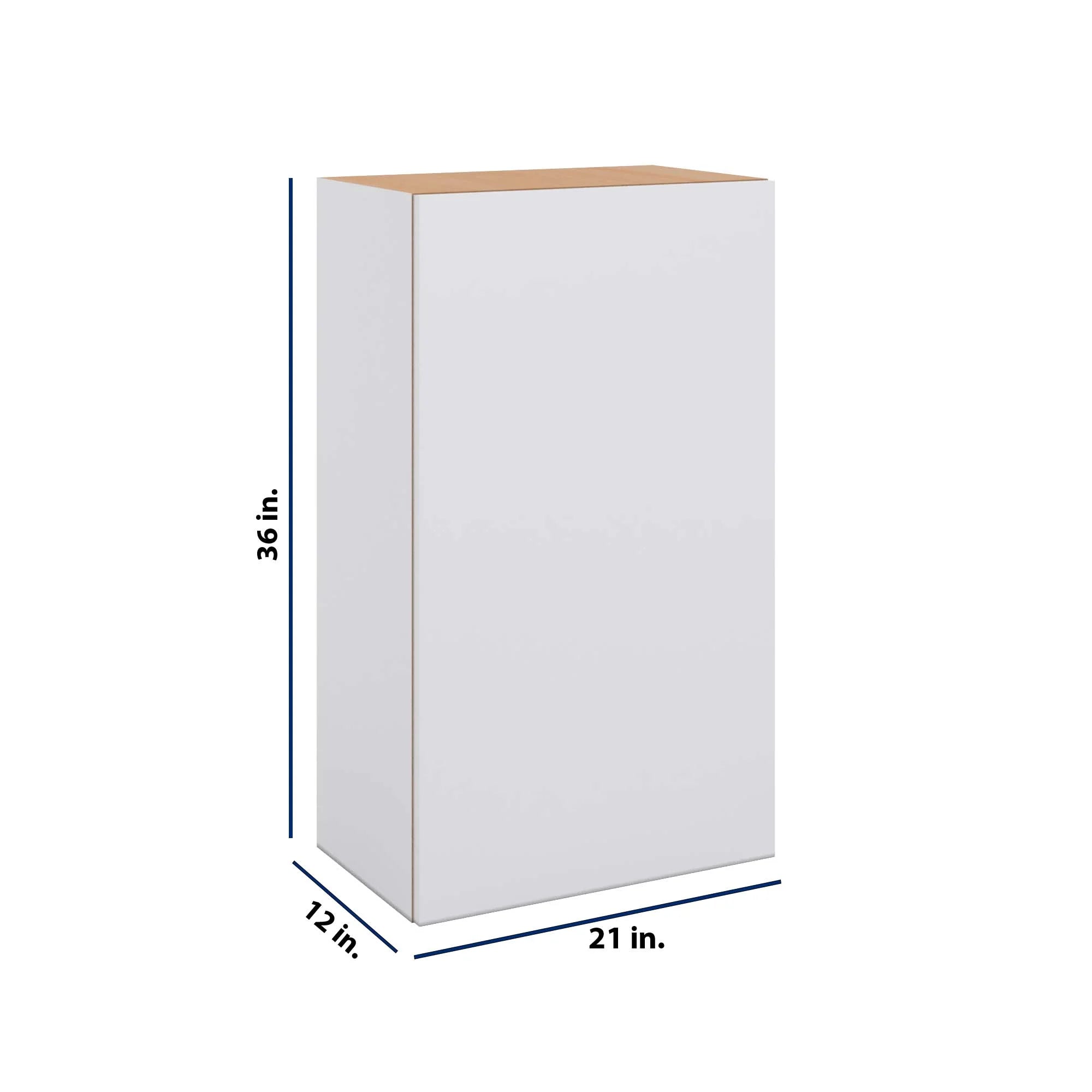 Modernform Cabinet Matte White 21" W X 36" H X 12" D Single Door Wall Cabinet