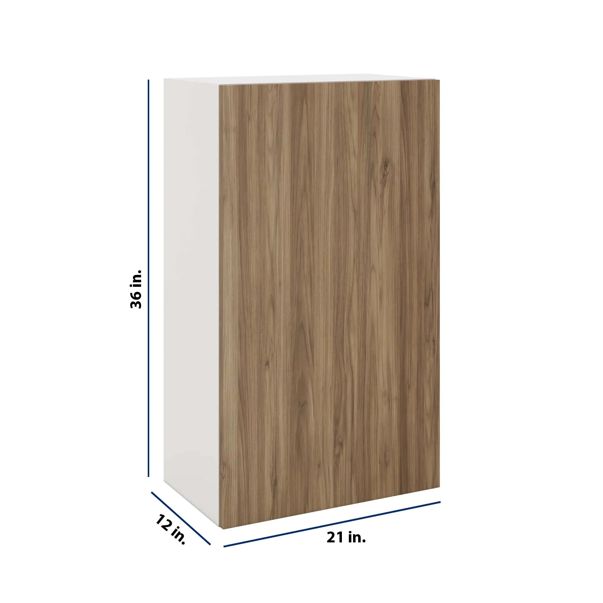 Modernform Cabinet Walnut 21" W X 36" H X 12" D Single Door Wall Cabinet