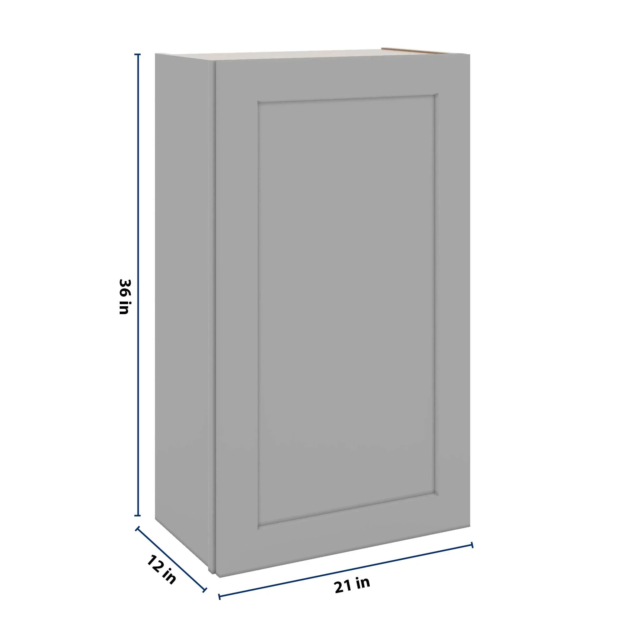 J&K Castle Grey S5 Single Door Wall Cabinet - 21" W x 36" H