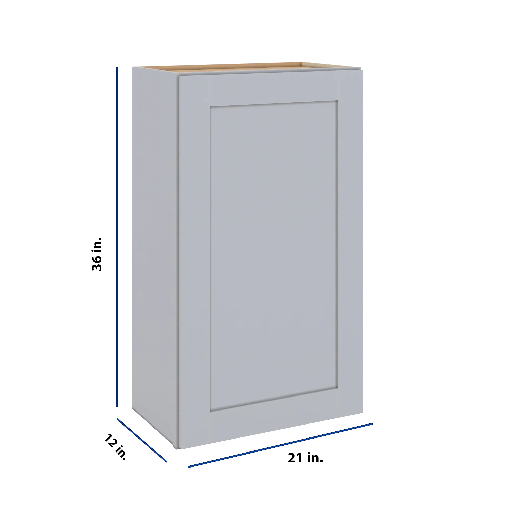 Modernform Cabinet Grey Shaker 21" W X 36" H X 12" D Single Door Wall Cabinet