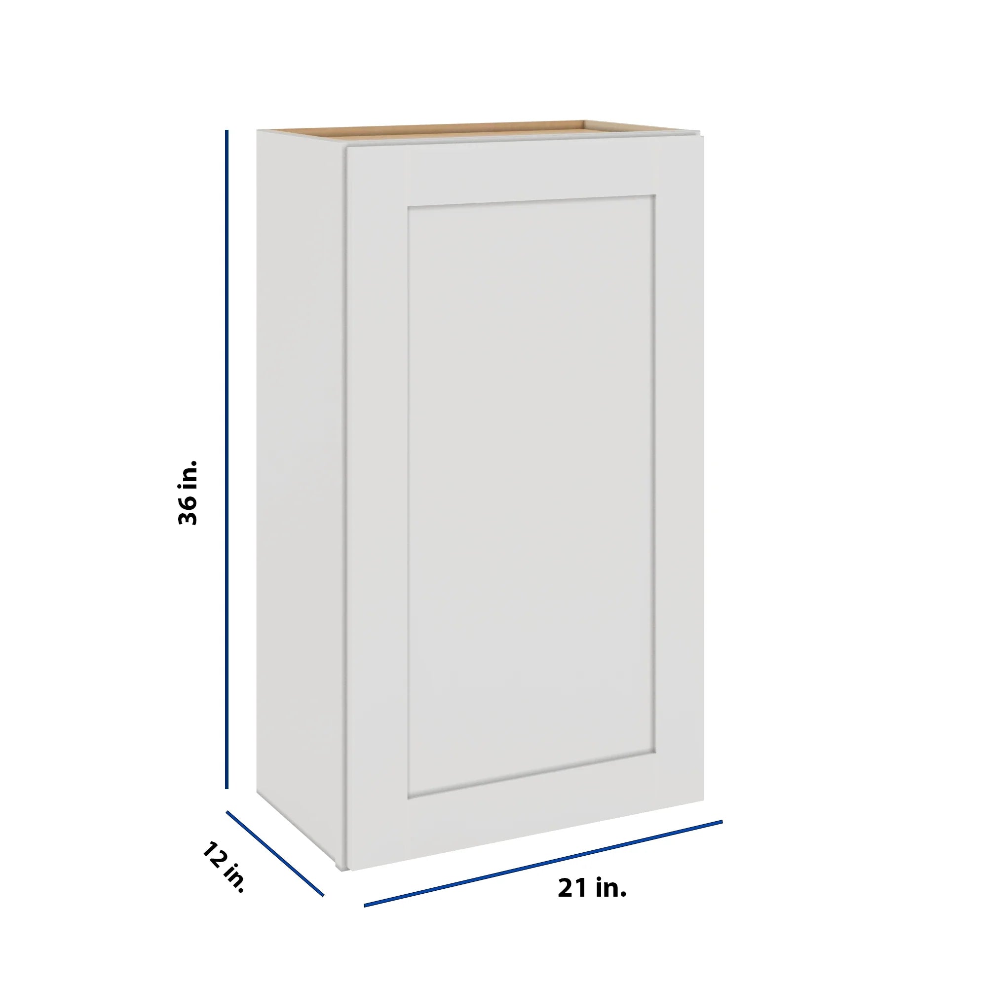 Modernform Cabinet White Shaker 21" W X 36" H X 12" D Single Door Wall Cabinet