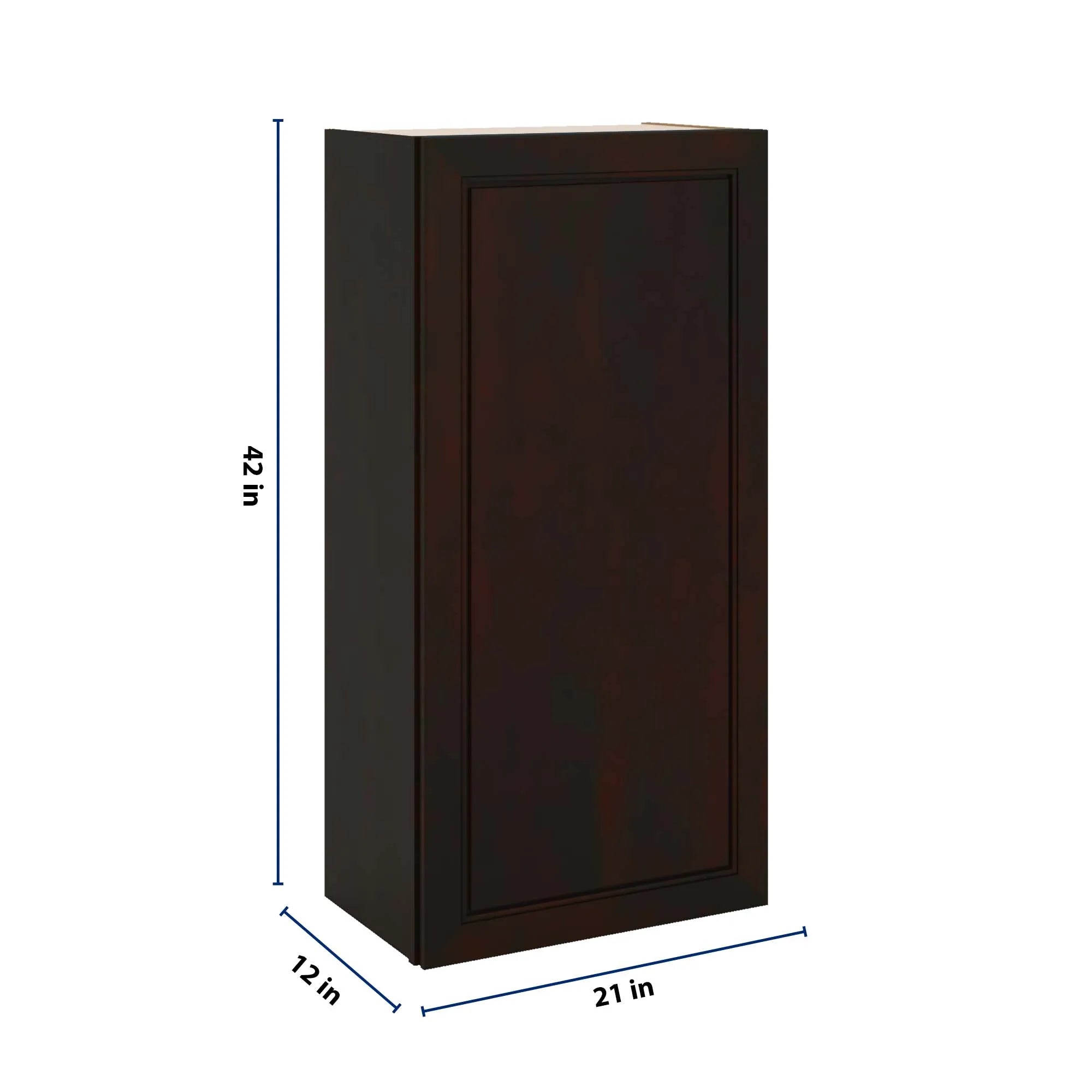 J&K Espresso K8 Single Door Wall Cabinet - 21" W x 42" H