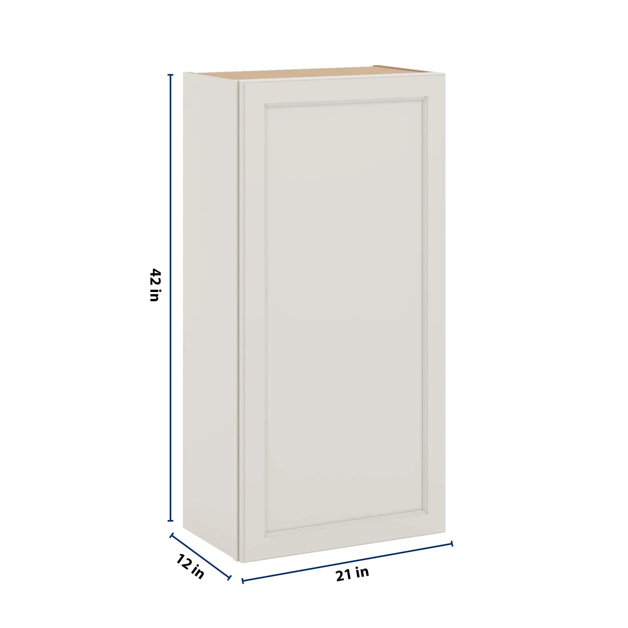 J&K Dove E1 Single Door Wall Cabinet - 21" W x 42" H