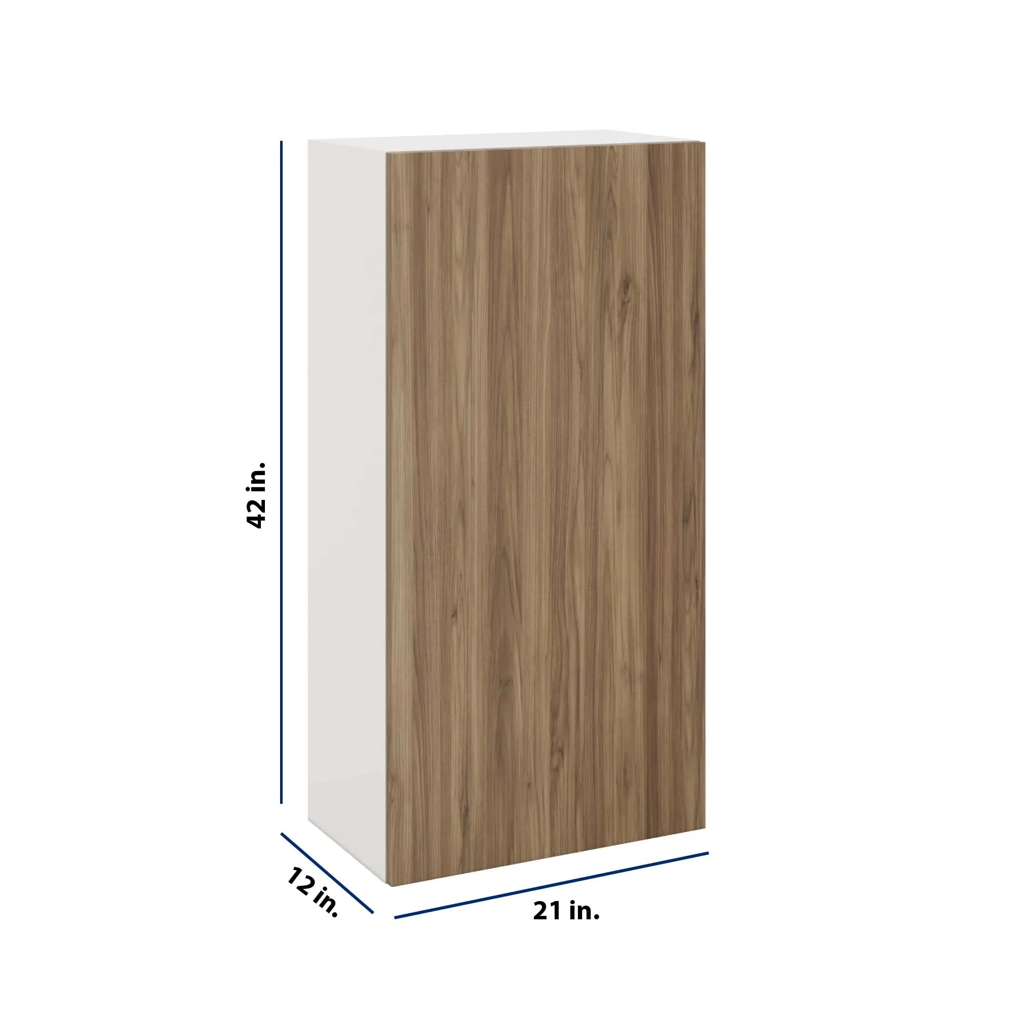Modernform Cabinet Walnut 21" W X 42" H X 12" D Single Door Wall Cabinet