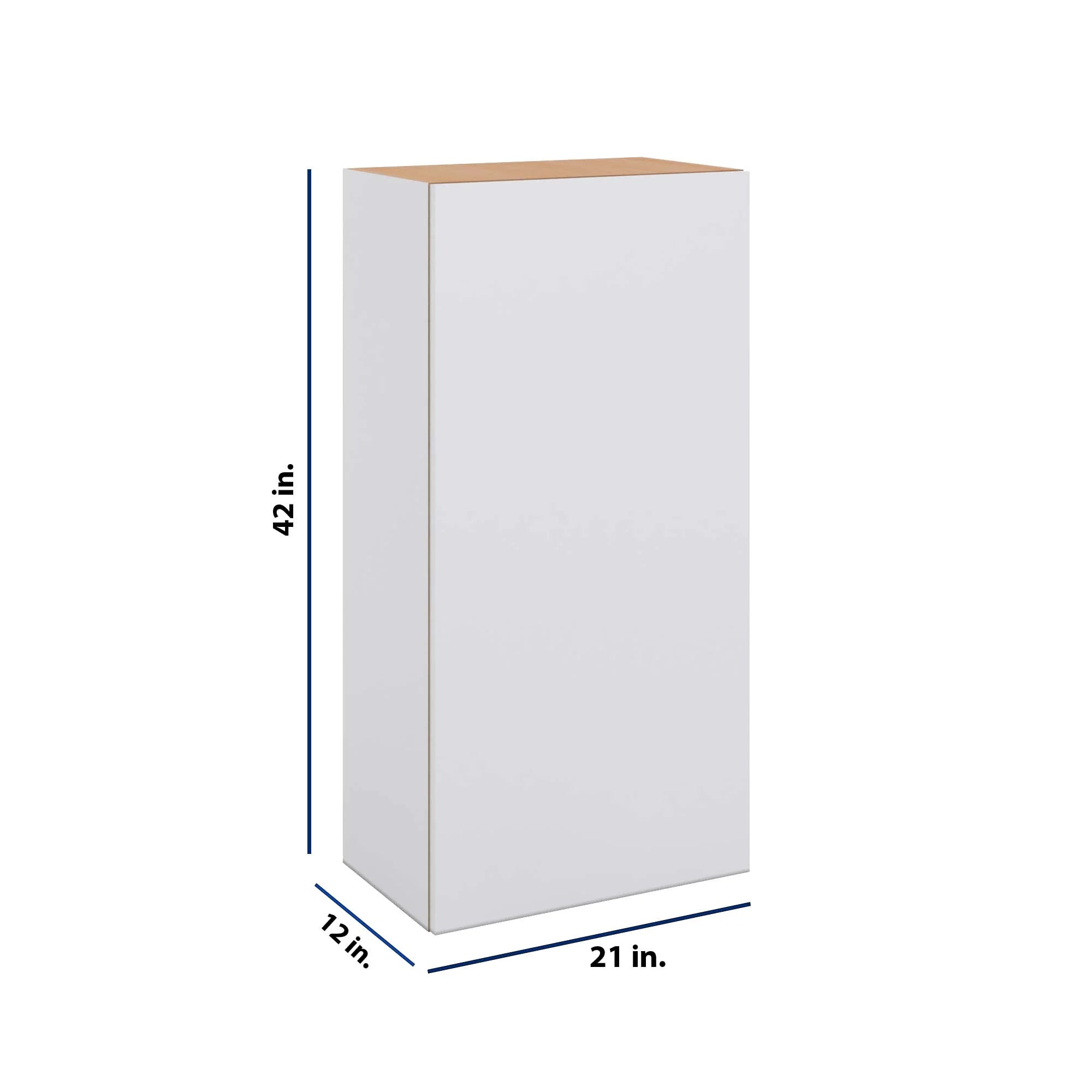 Modernform Cabinet Matte White 21" W X 42" H X 12" D Single Door Wall Cabinet