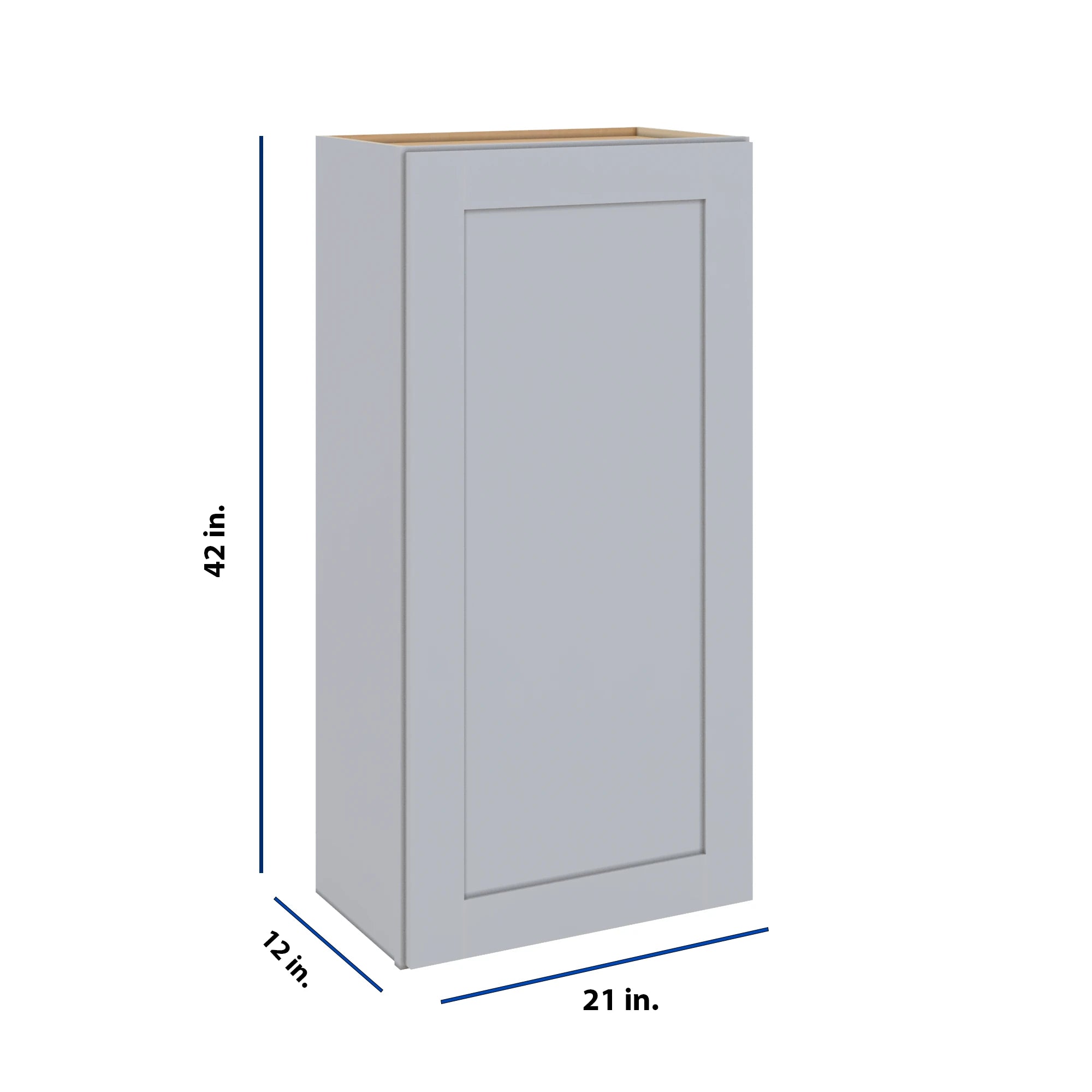 Modernform Cabinet Grey Shaker 21" W X 42" H X 12" D Single Door Wall Cabinet