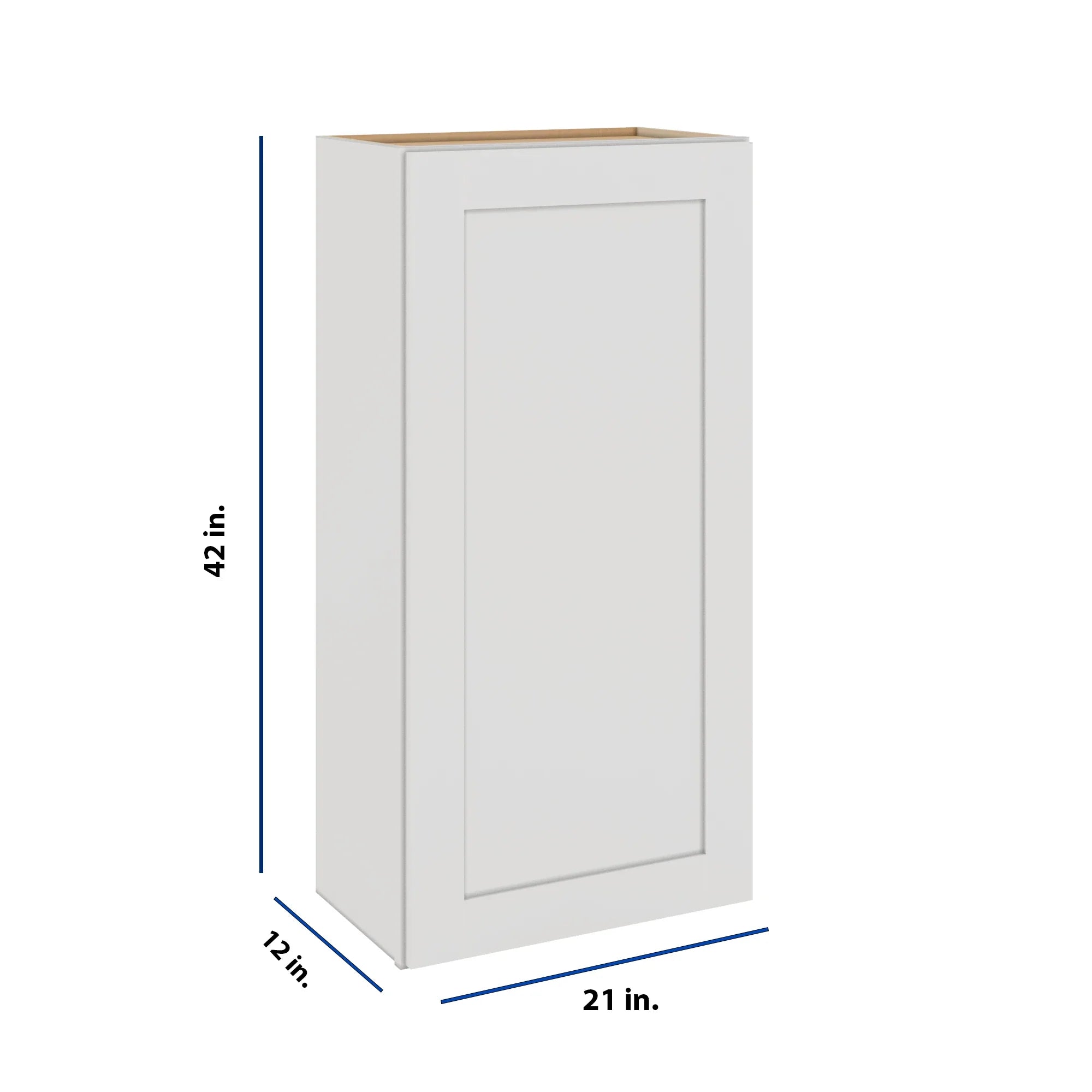 Modernform Cabinet White Shaker 21" W X 42" H X 12" D Single Door Wall Cabinet