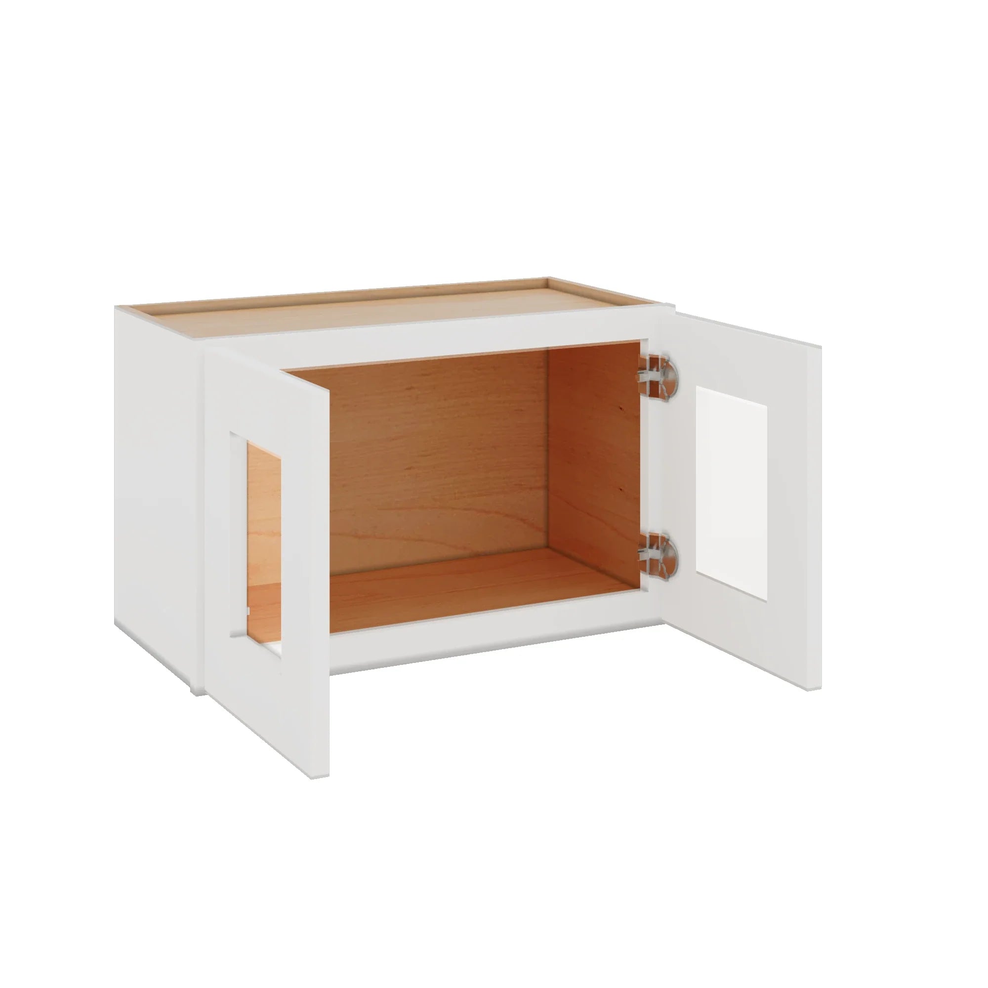 Modernform Cabinet White Shaker 24" W X 15" H X 12" D Double Glass Door Wall Cabinet