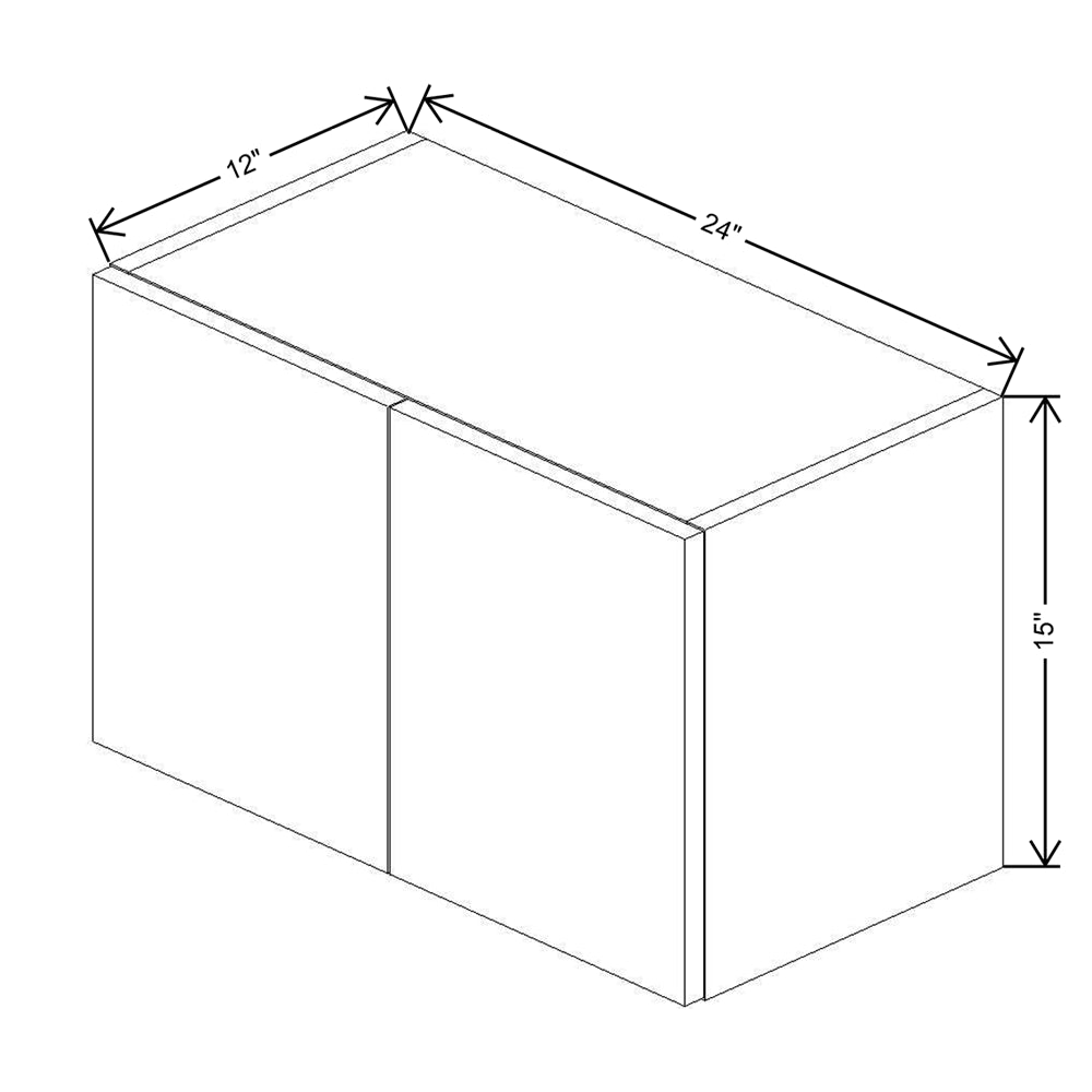 CNC Concord Elegant Smoky Grey 24" W X 15" H Double Door Wall Cabinet