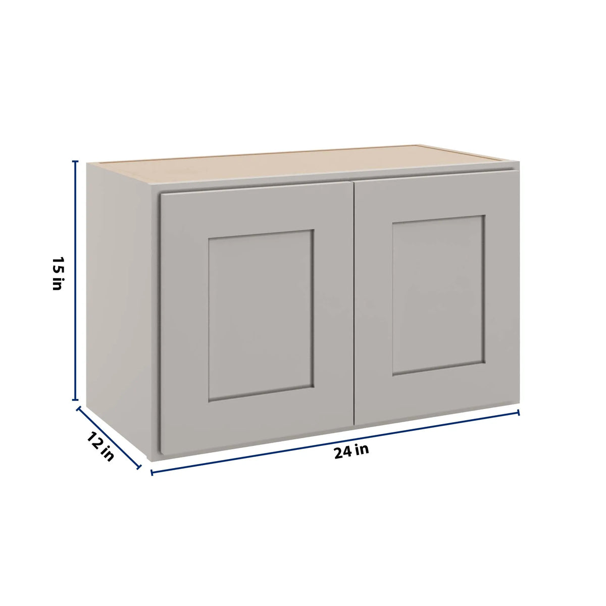 cnc luxor misty grey 24 w x 15 h double door wall cabinet