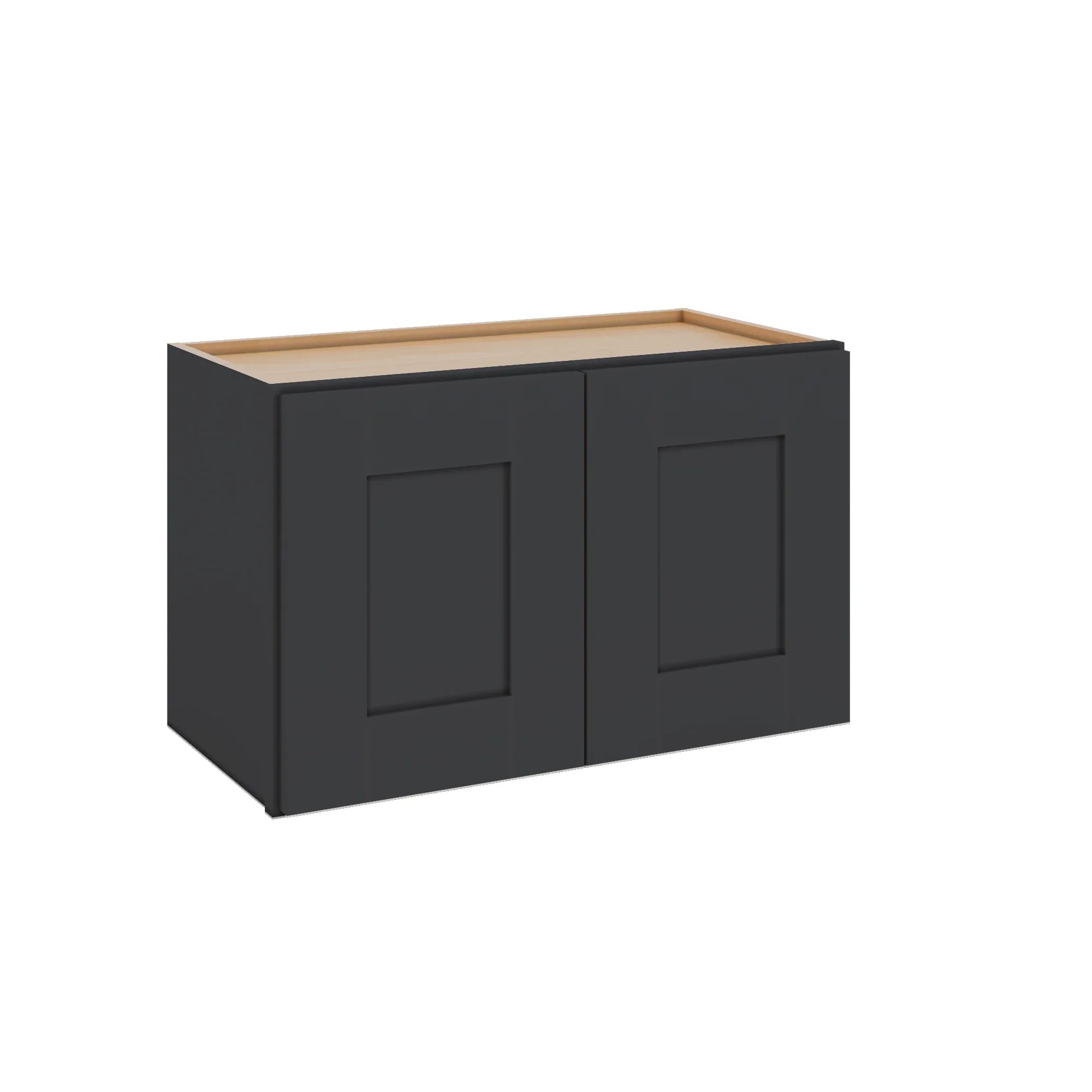 Modernform Cabinet Onyx Black Shaker 24" W X 15" H X 12" D Double Door Wall Cabinet