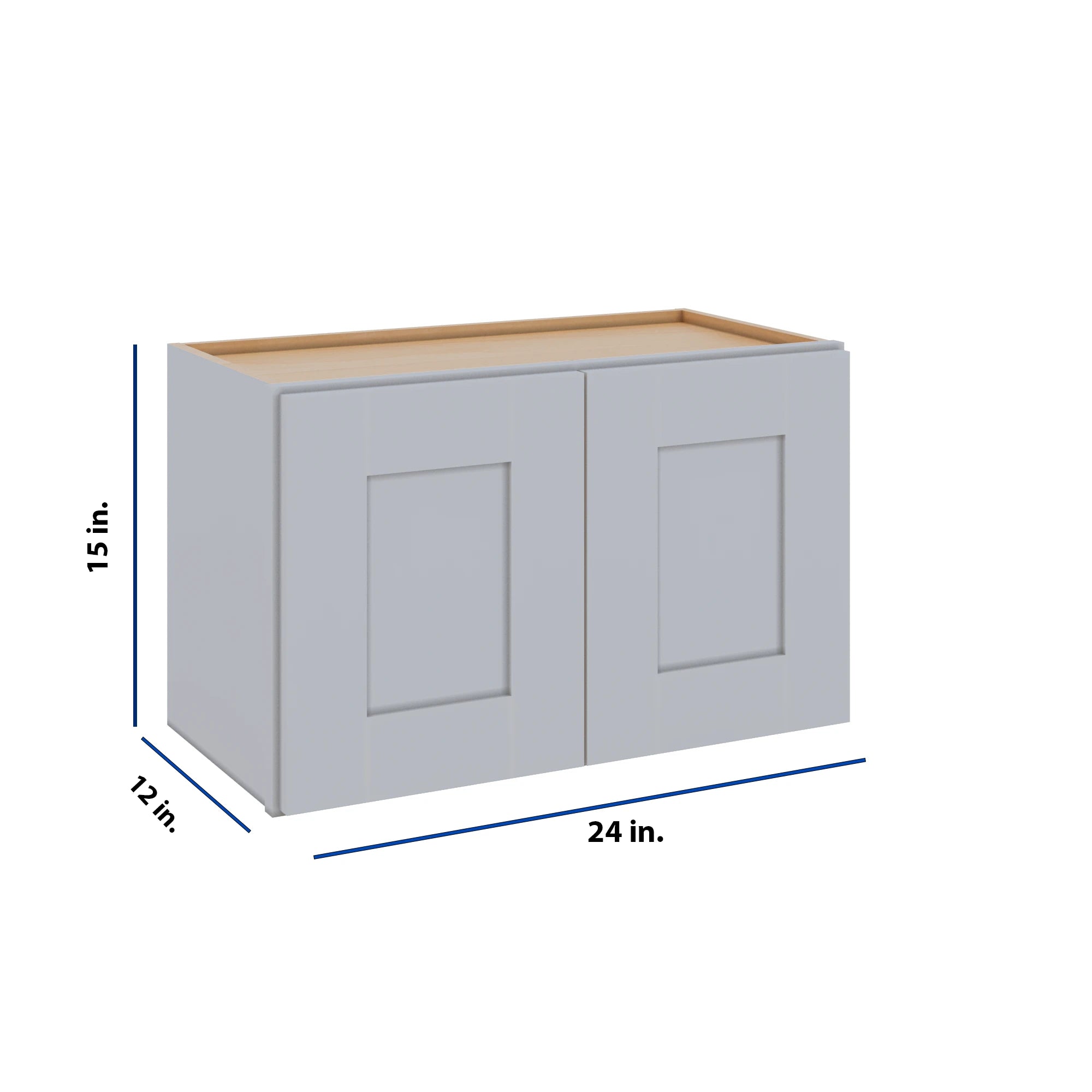 Modernform Cabinet Grey Shaker 24" W X 15" H X 12" D Double Door Wall Cabinet