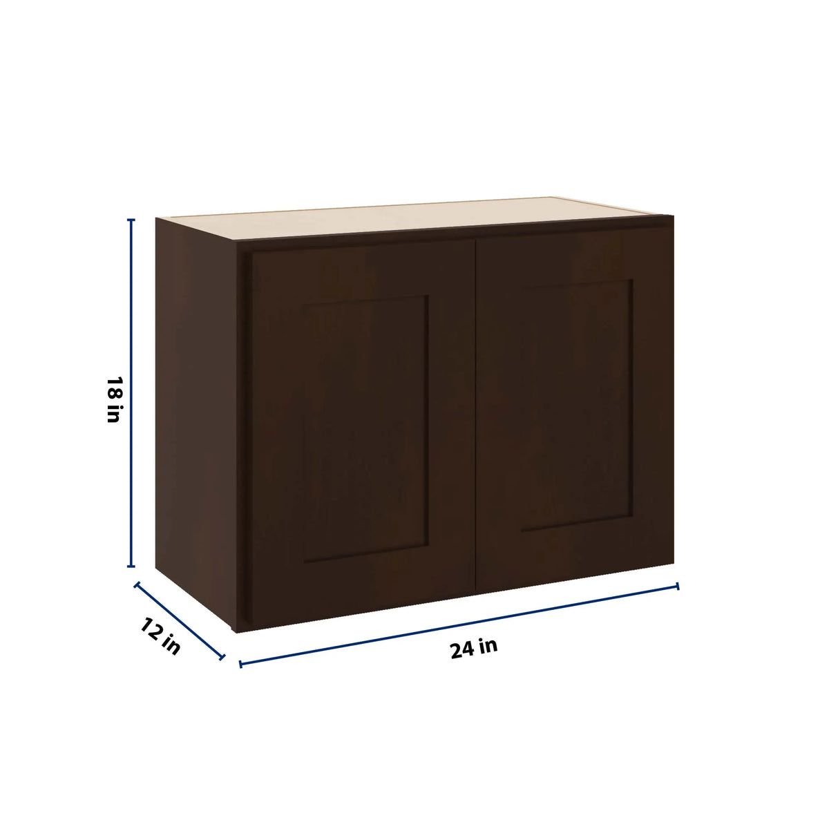CNC Luxor 5-Piece Espresso 24" W X 18" H Double Door Wall Cabinet