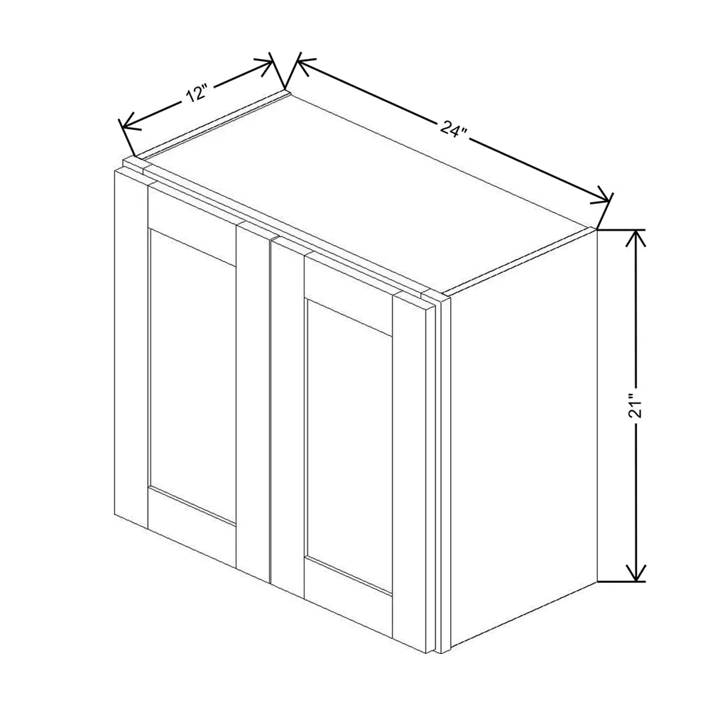 Fabuwood Allure Galaxy Nickel 24" W X 21" H X 12" D Double Door Wall Cabinet