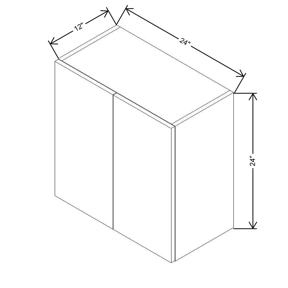 CNC Concord Elegant Ocean 24" W X 24" H Double Door Wall Cabinet