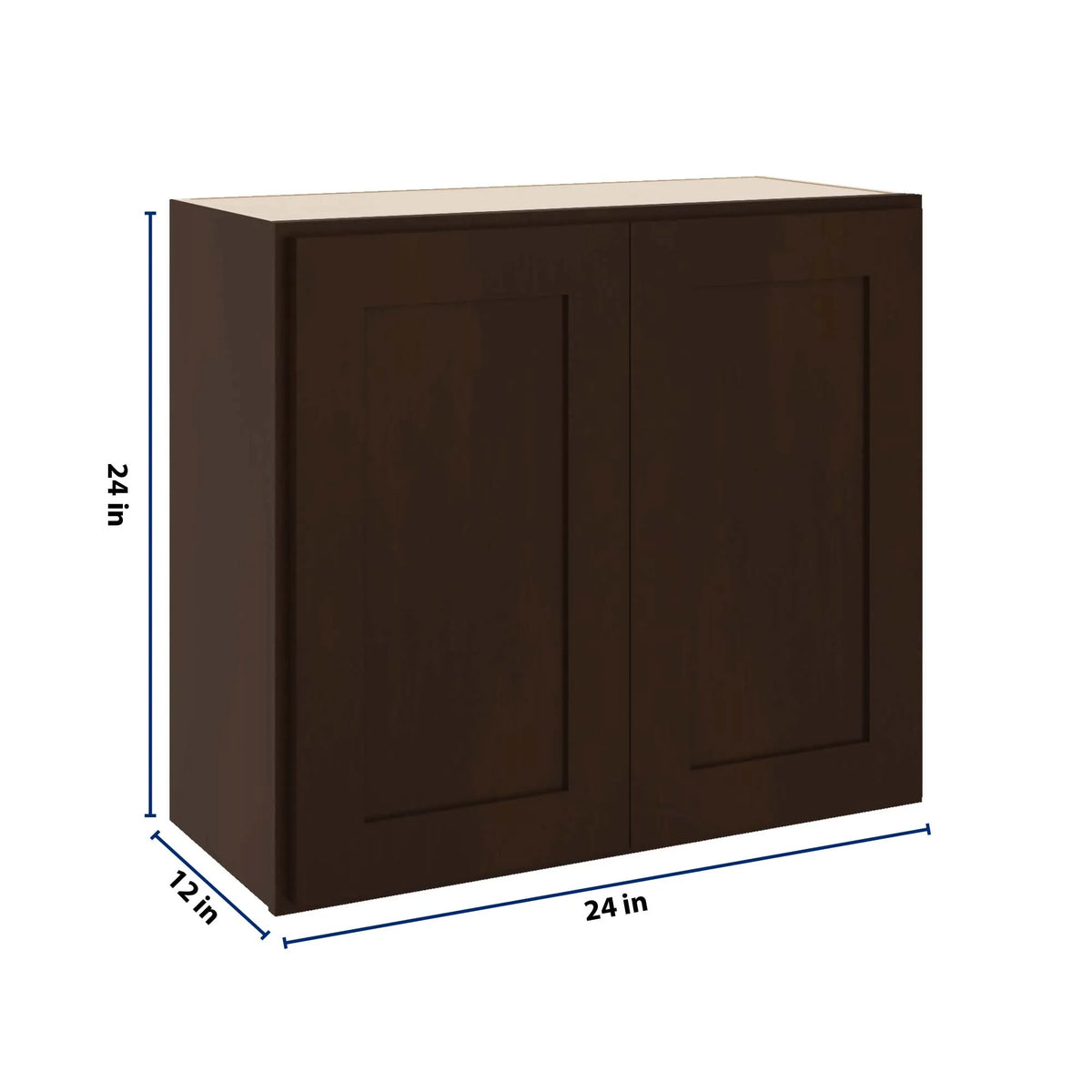 CNC Luxor 5-Piece Espresso 24" W X 24" H Double Door Wall Cabinet