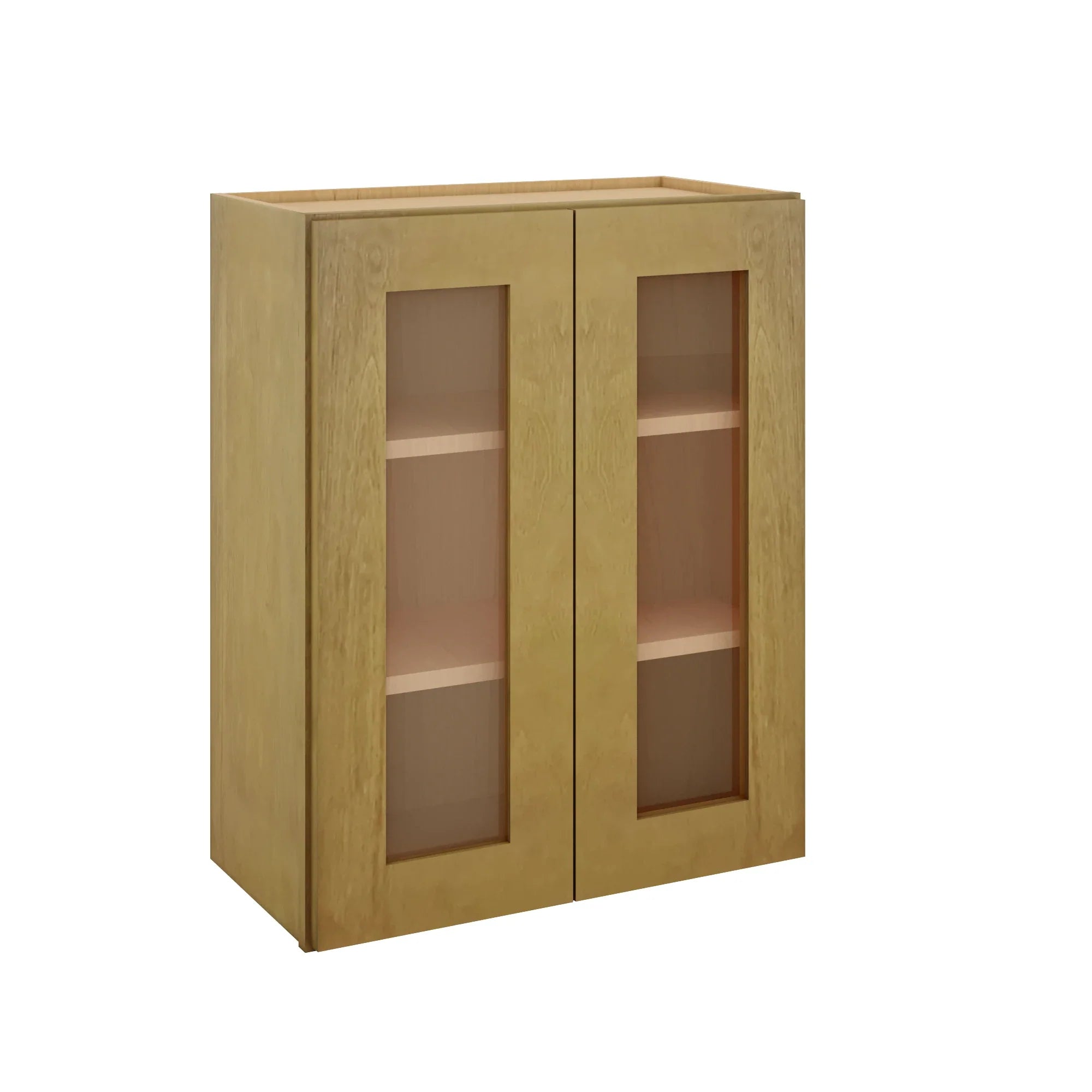 Modernform Cabinet Natural Shaker 24" W X 30" H X 12" D Double Glass Door Wall Cabinet